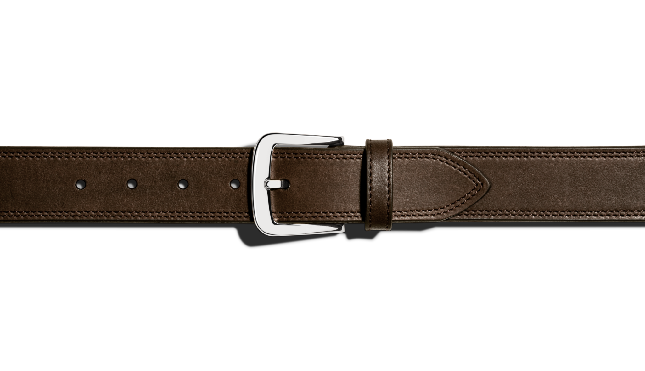 1 1/2 Double Stitch Belt - Deep Brown