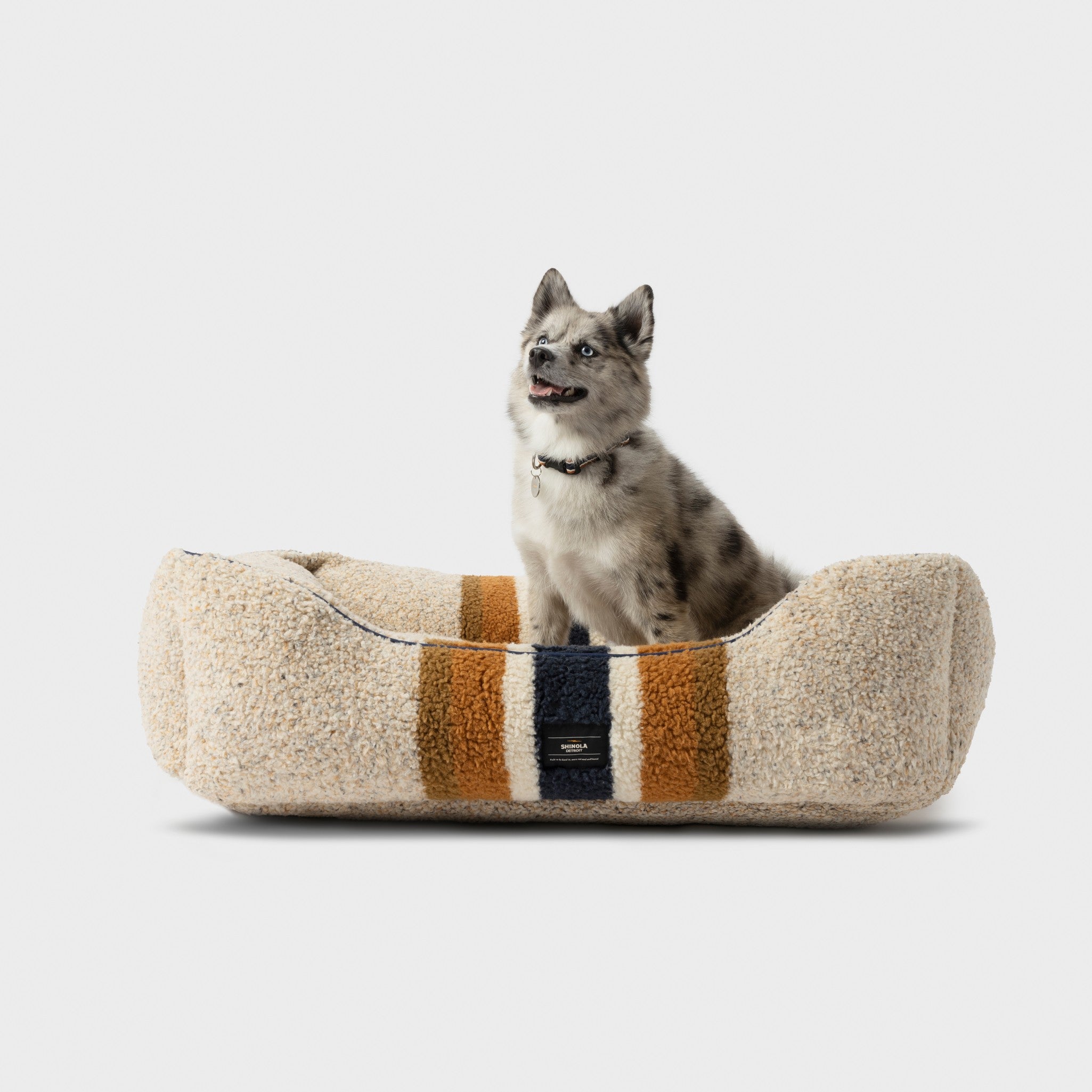 Kuddle Dog Bed - Stripe Oat - Image 3