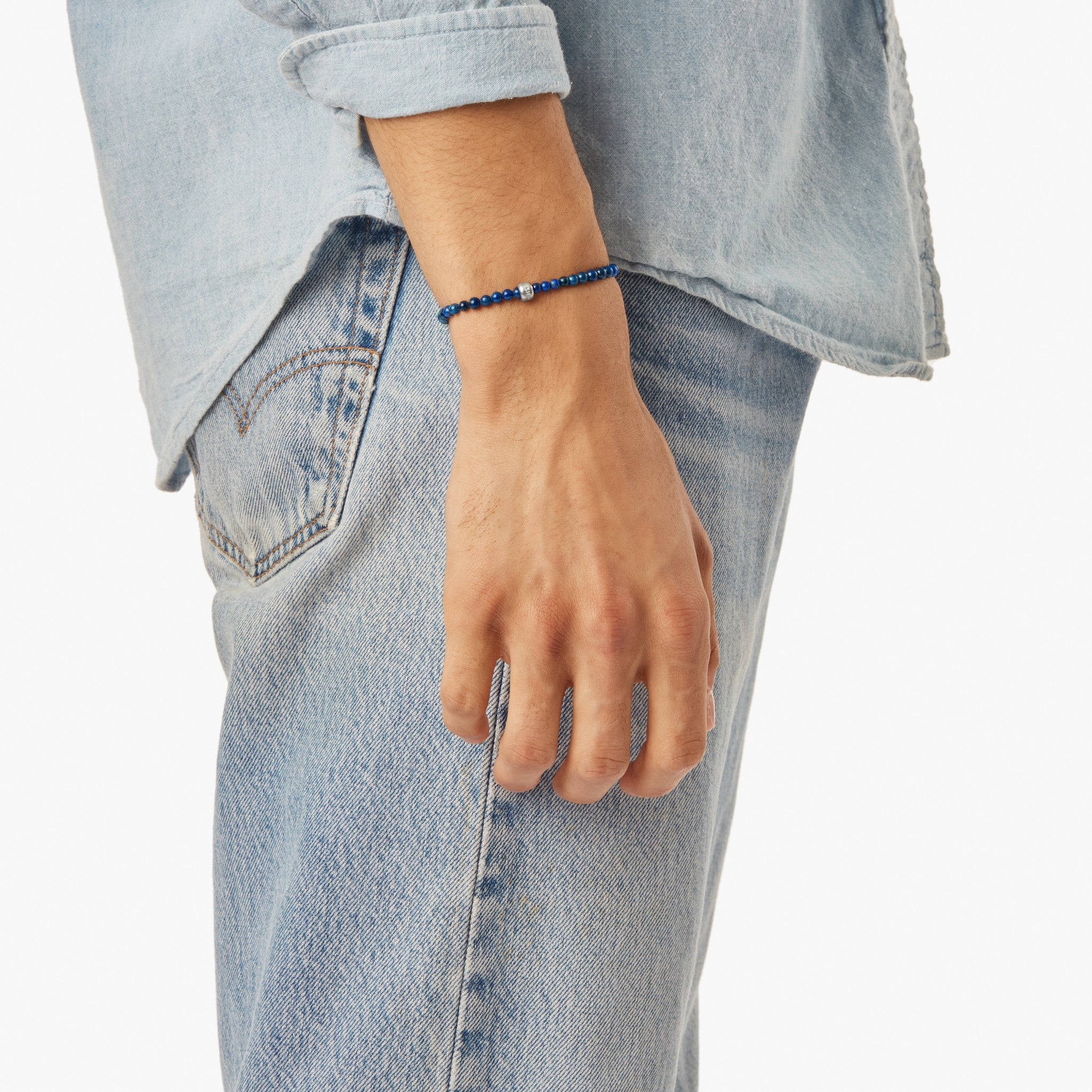 4mm Beaded Lapis Bracelet - Lapis - Image 2