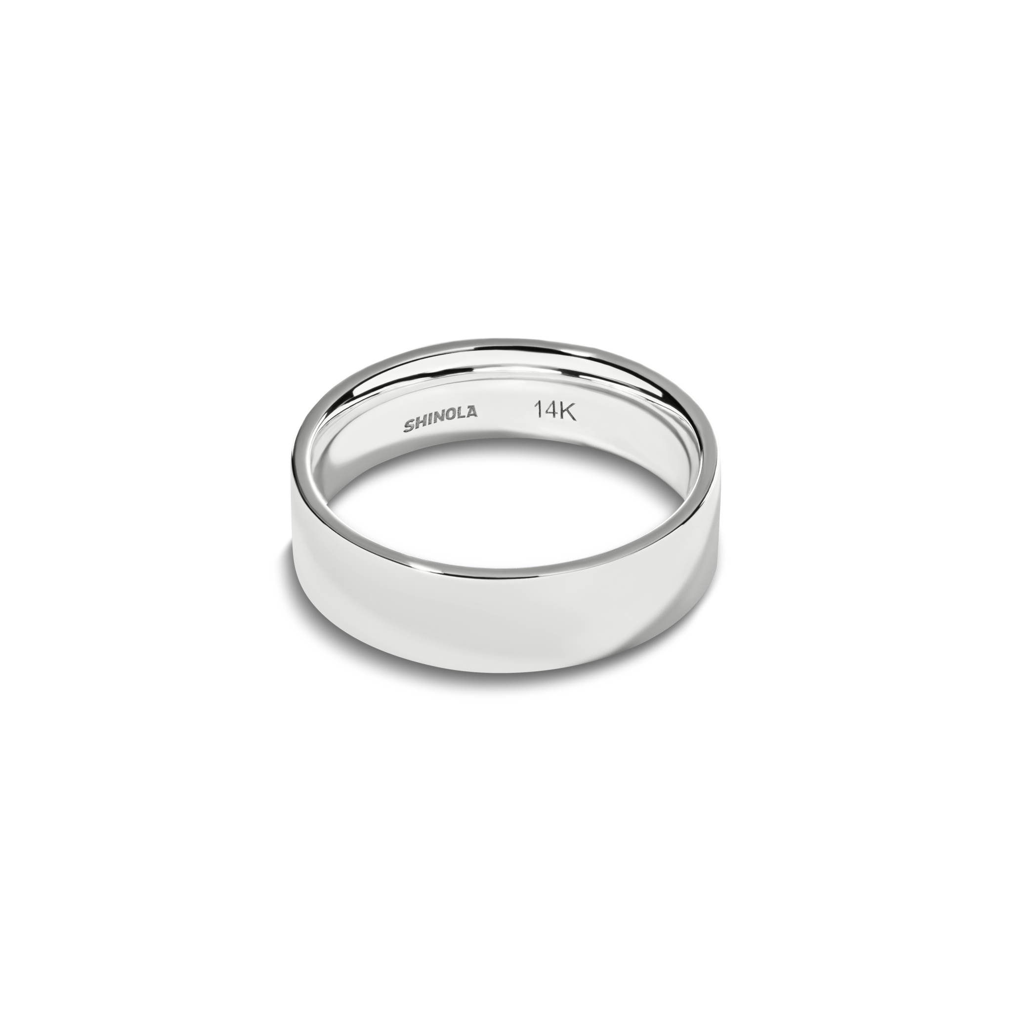 6mm Flat White Gold Band