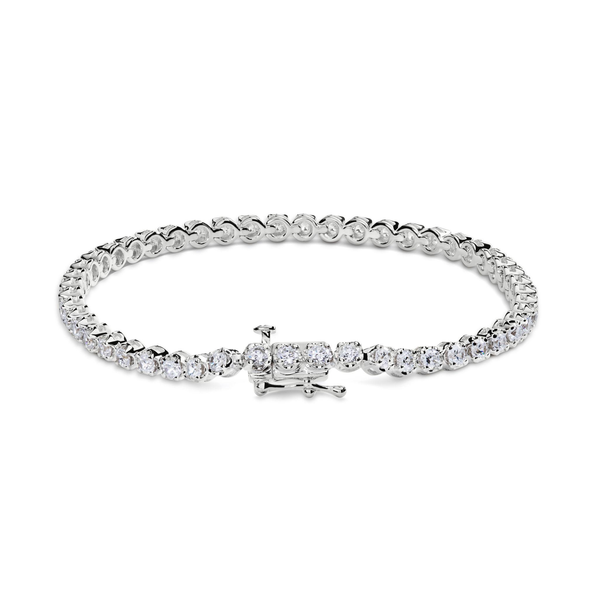 3 Carat 7 Diamond Tennis Bracelet - White Gold - Image 3