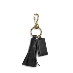 Leather Tassel Keychain - Black