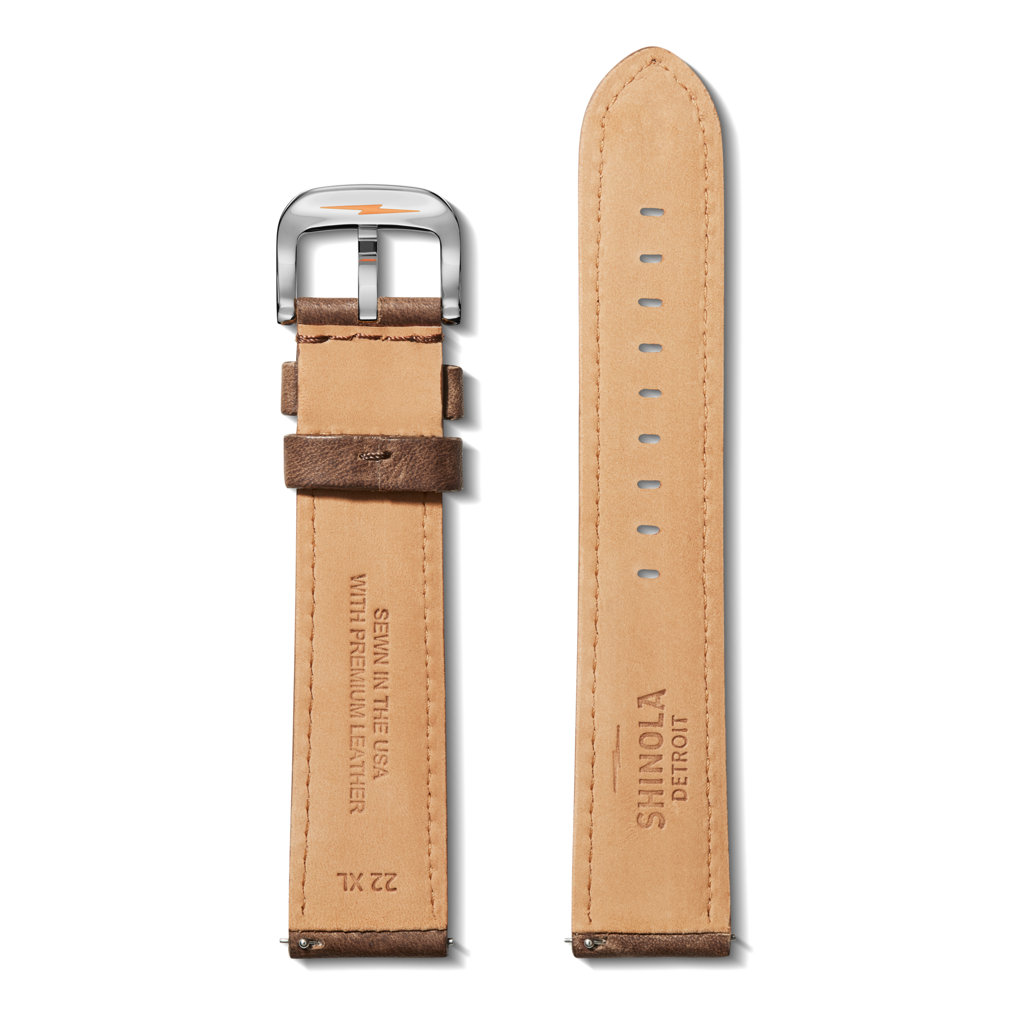 22mm British Tan Leather Watch Strap (XL) - British Tan - Image 2