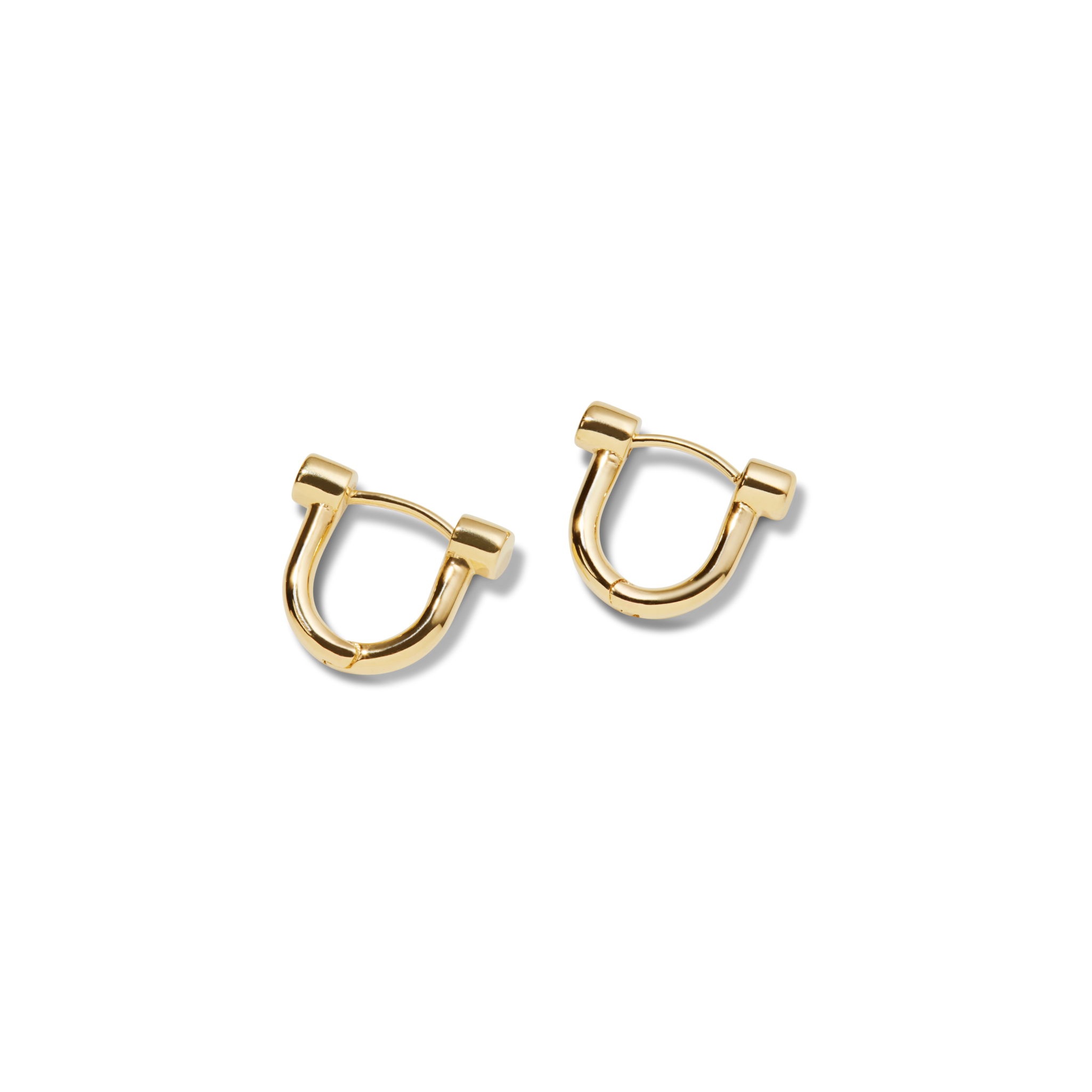 Diamond Bike Lock Huggie Earrings - Yellow Gold - Image 5