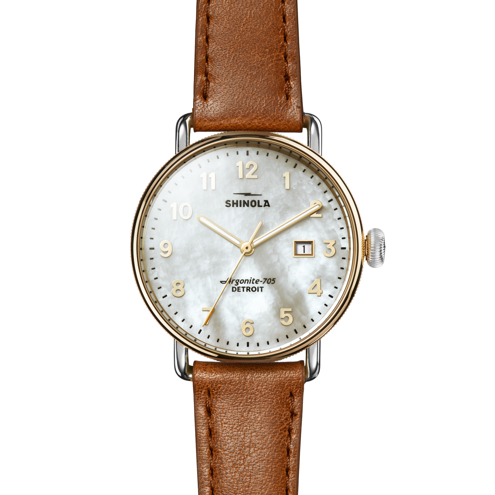 Canfield Watch - MOP Tan Leather Strap - Image 6