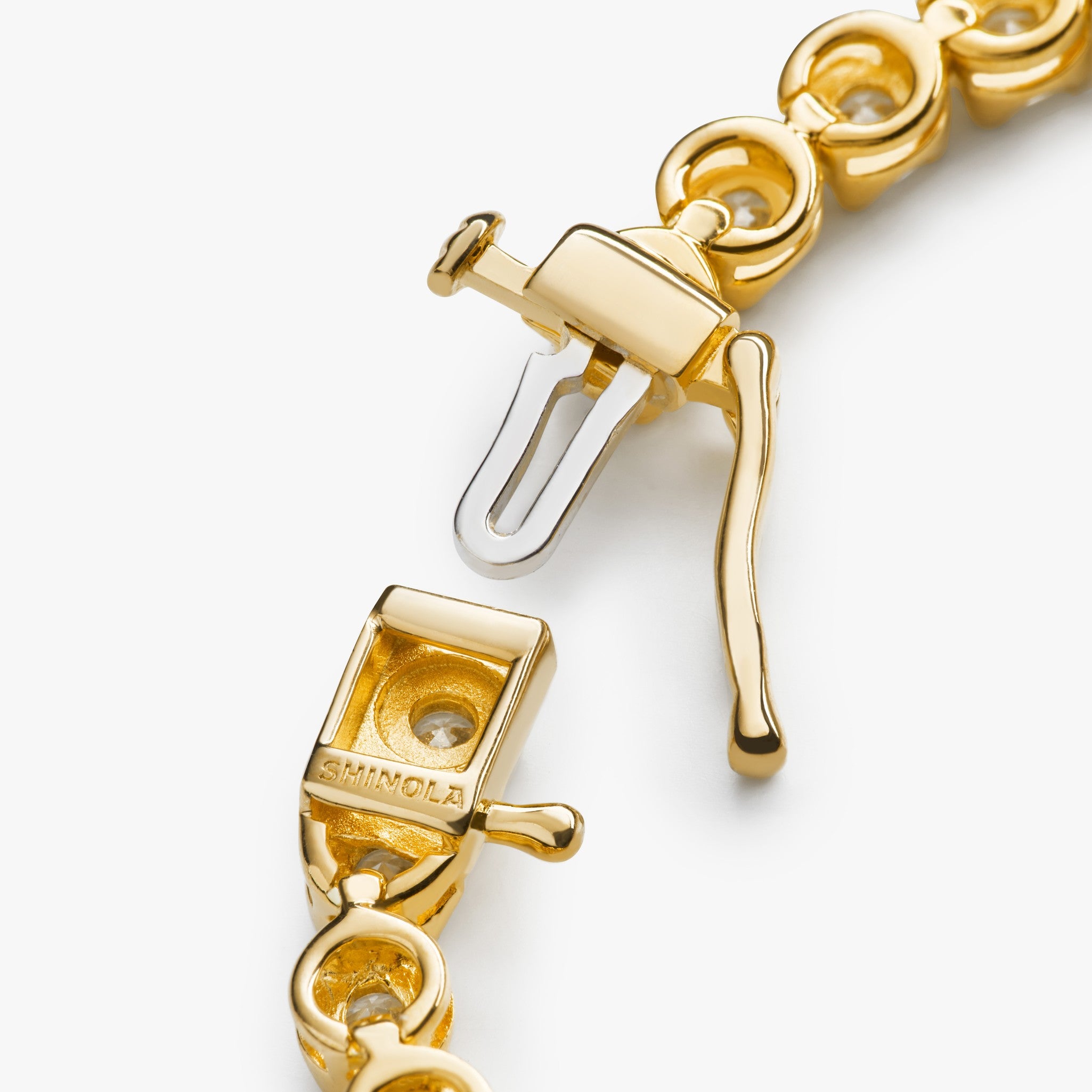 4 Carat 7 Diamond Tennis Bracelet - Yellow Gold - Image 5