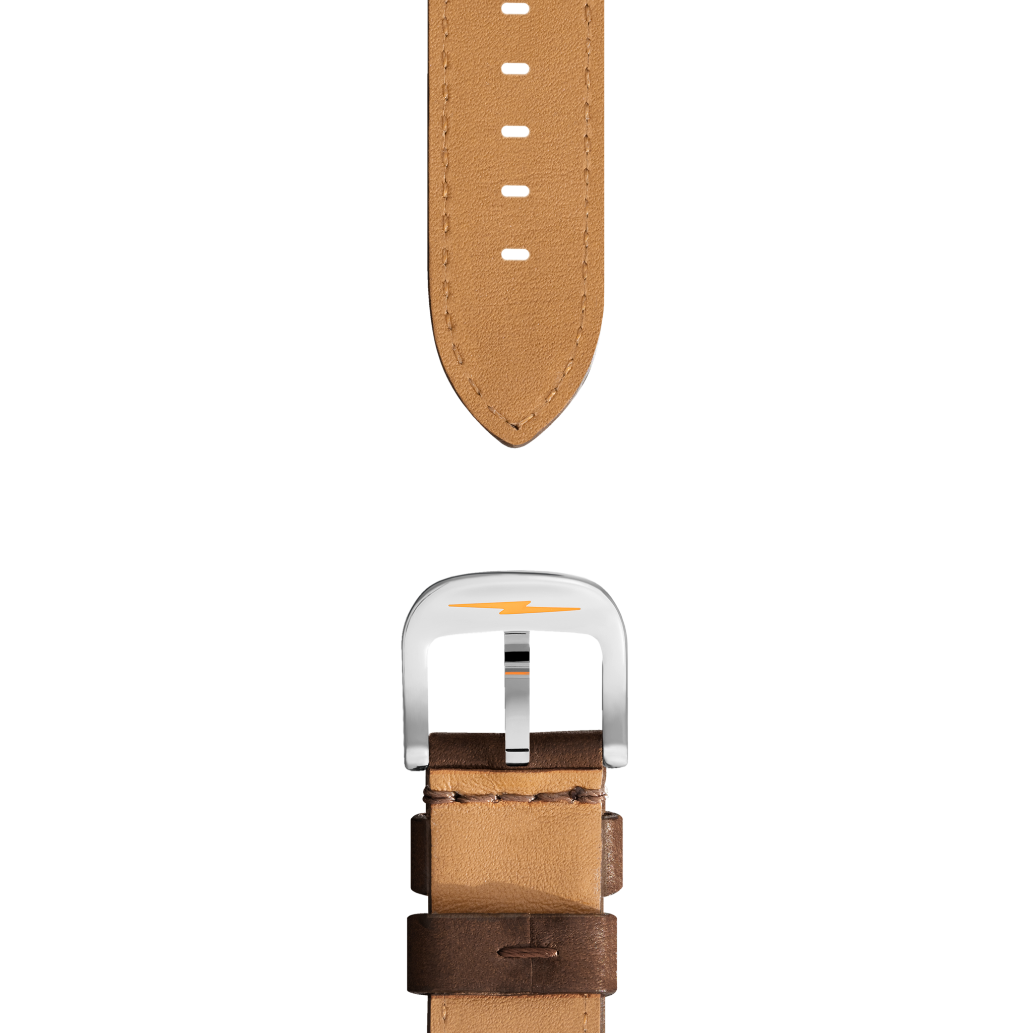 20mm Dark Nut Brown Leather Watch Strap - Dark Nut Brown - Image 2