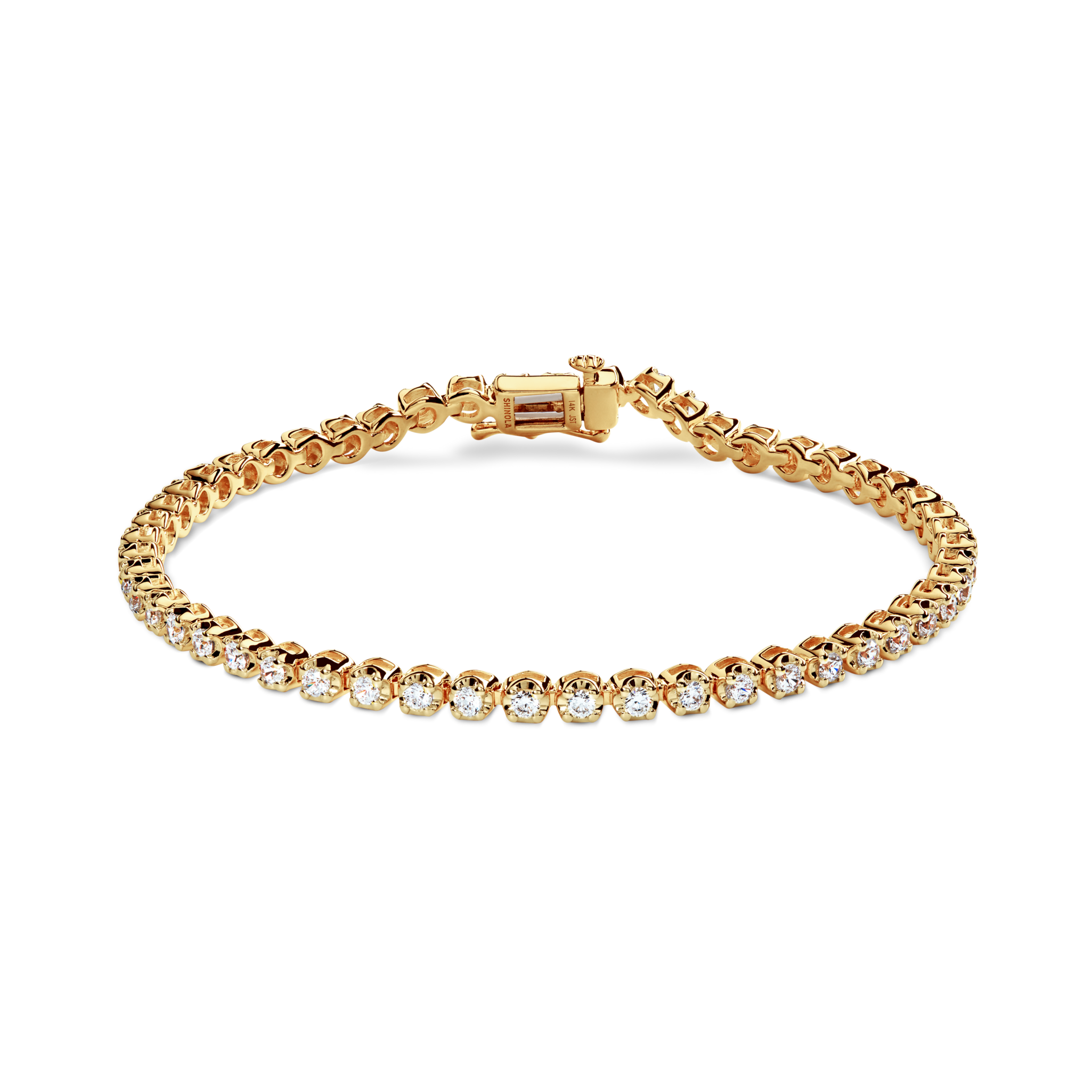 2 Carat 7 Diamond Tennis Bracelet - Yellow Gold