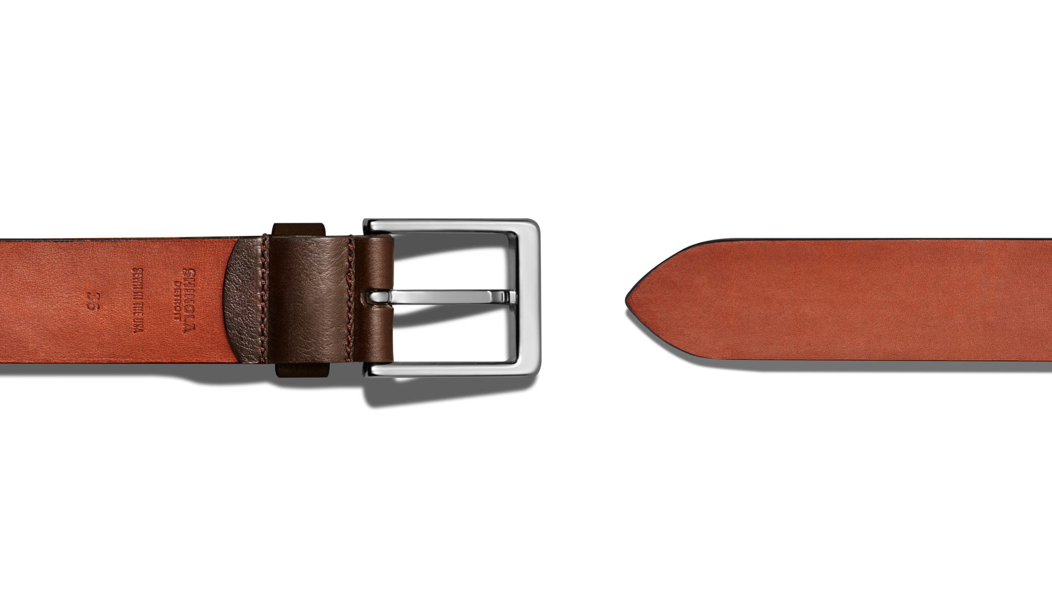 1 1/2 Lightning Bolt Keeper Belt - Deep Brown - Image 2