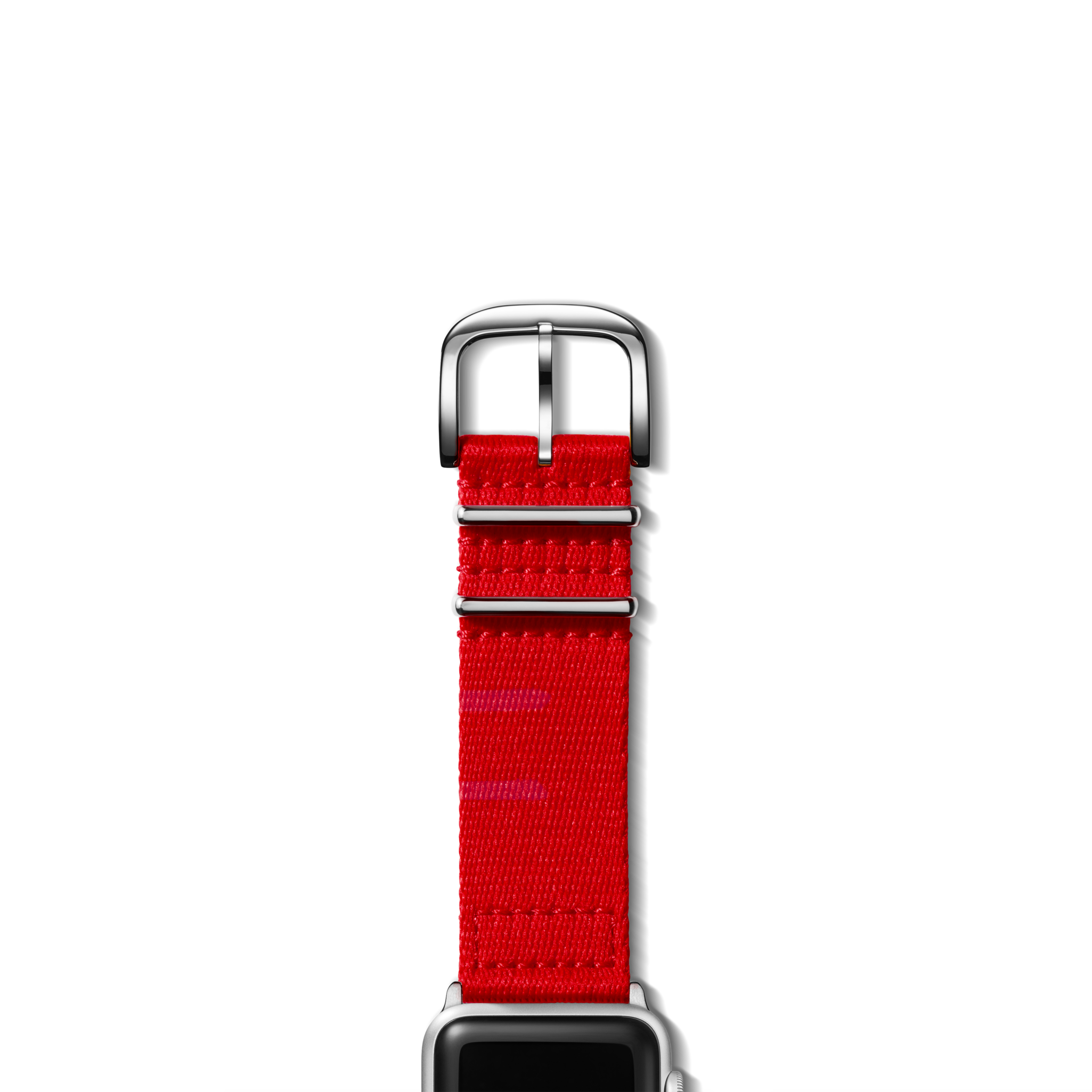 24mm Red Split Nylon Apple Watch Strap - Red - Image 2