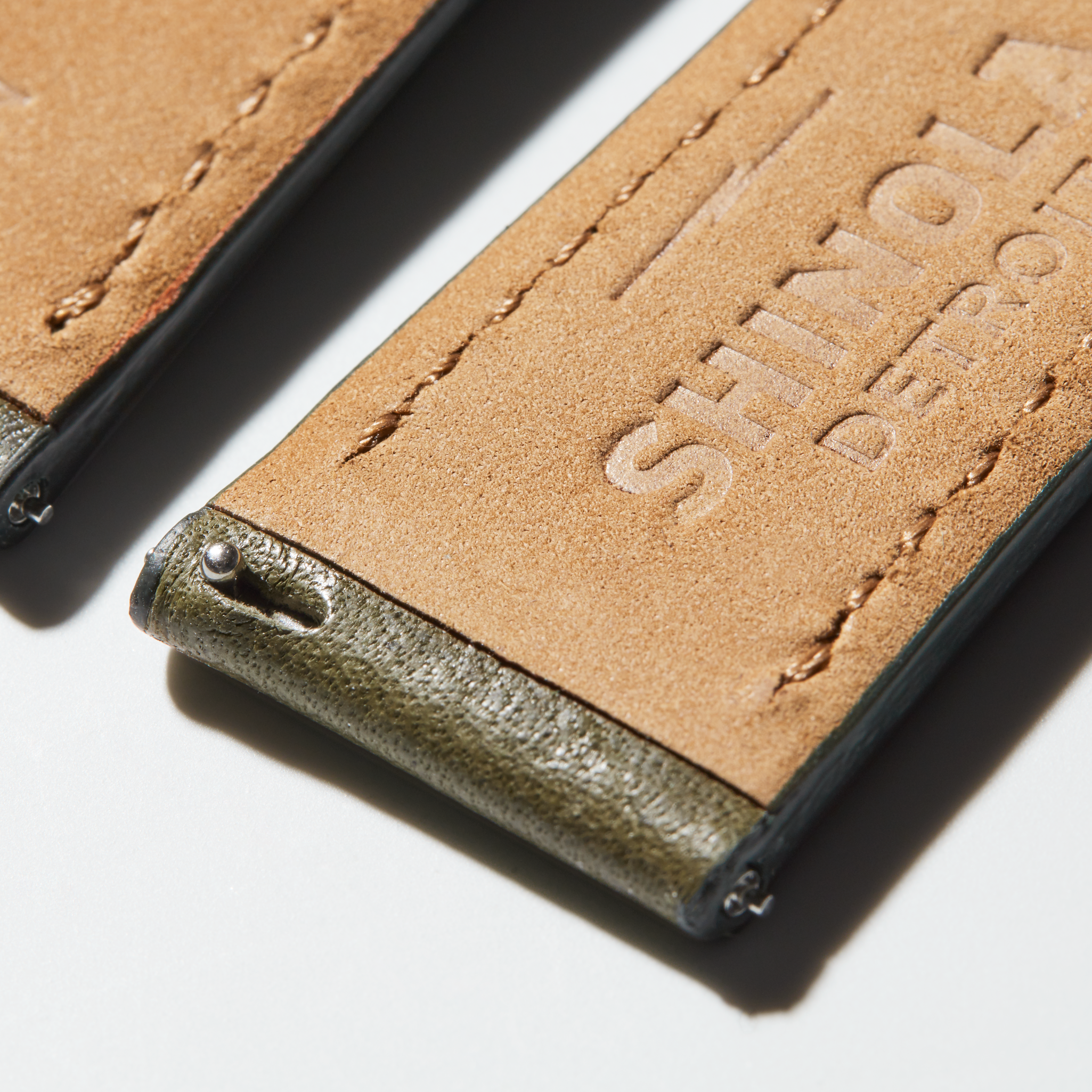20mm Olive Leather Watch Strap - Olive - Image 3