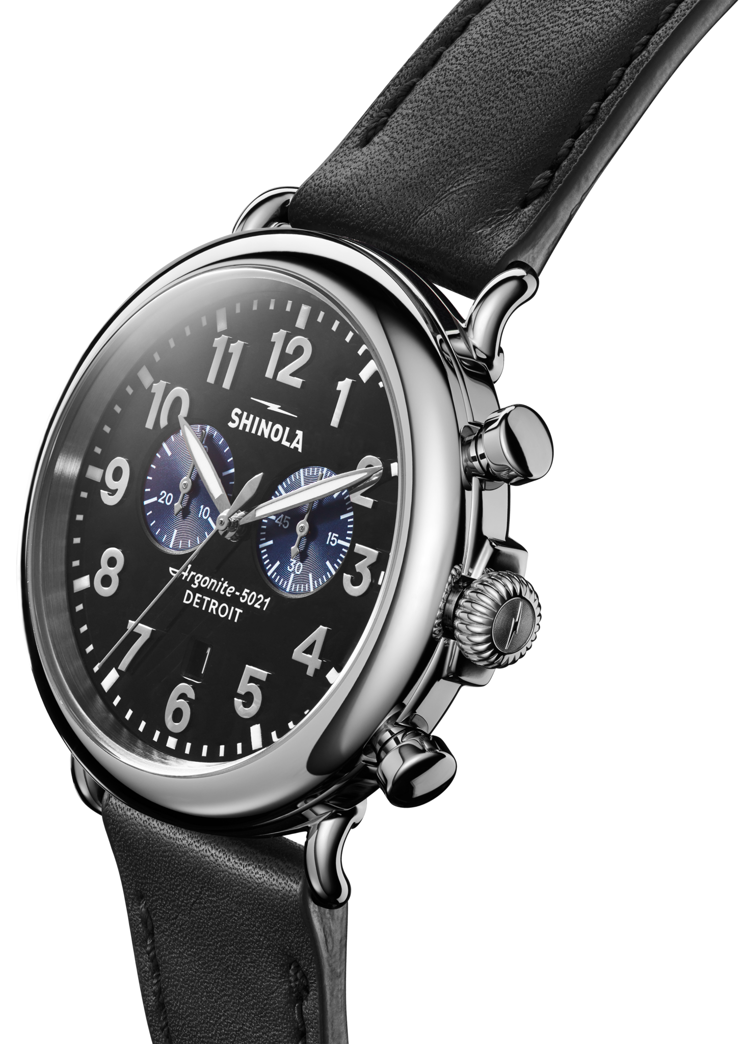 Runwell Chronograph Watch - Glossy Black - Image 3