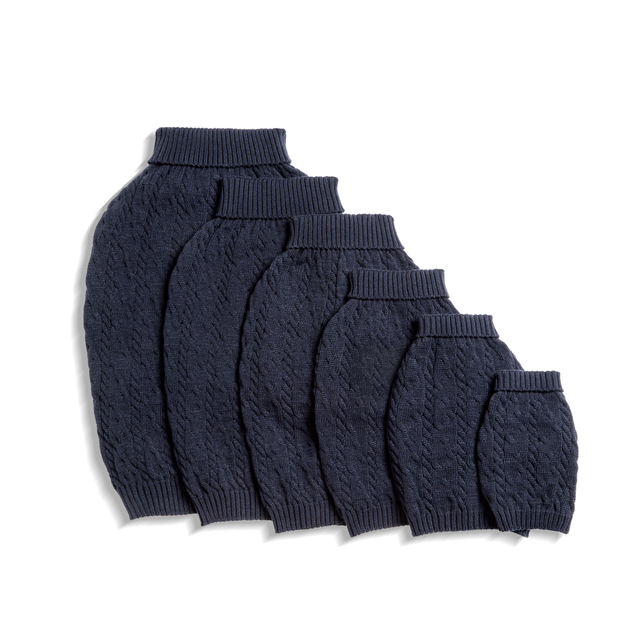Cable Knit Dog Sweater - Navy - Image 3