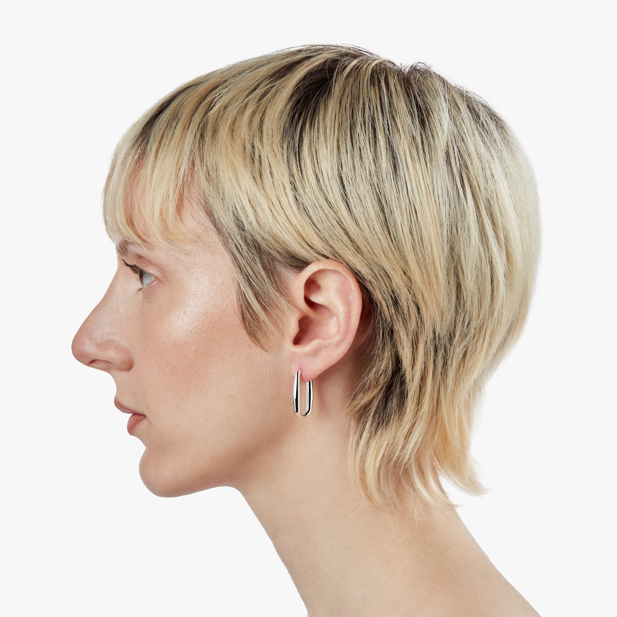 Signature Link Hoop Earrings - Sterling Silver - Image 2