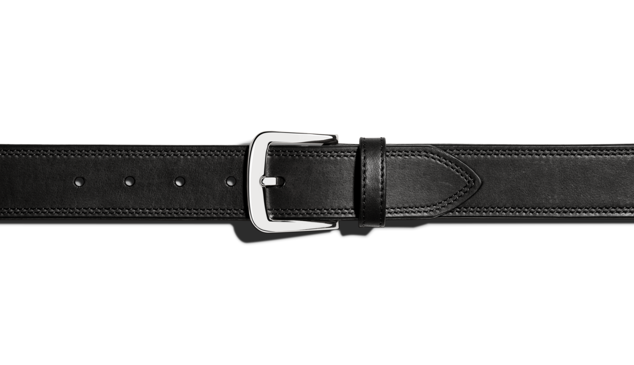 1 1/2 Double Stitch Belt - Black