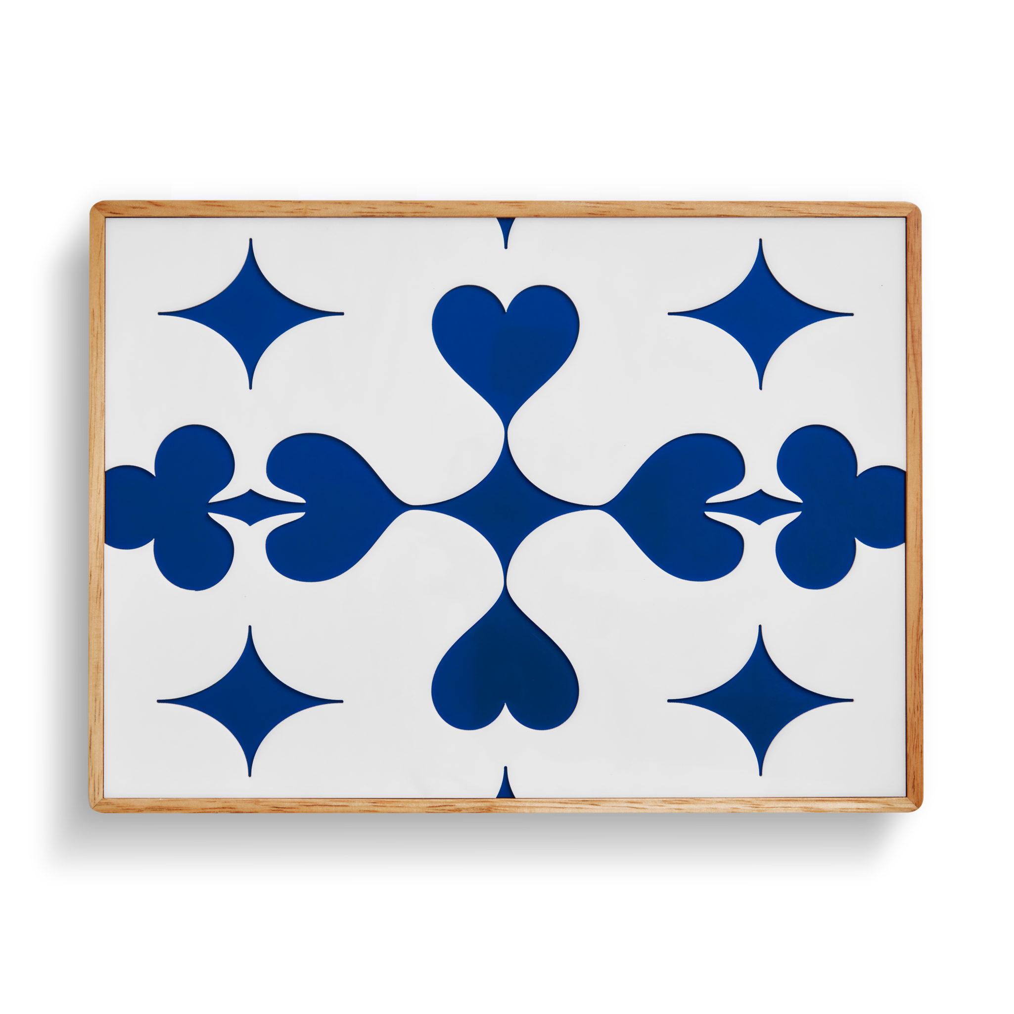 Lacquered Wood Poker Set - Cream / Blue - Image 7