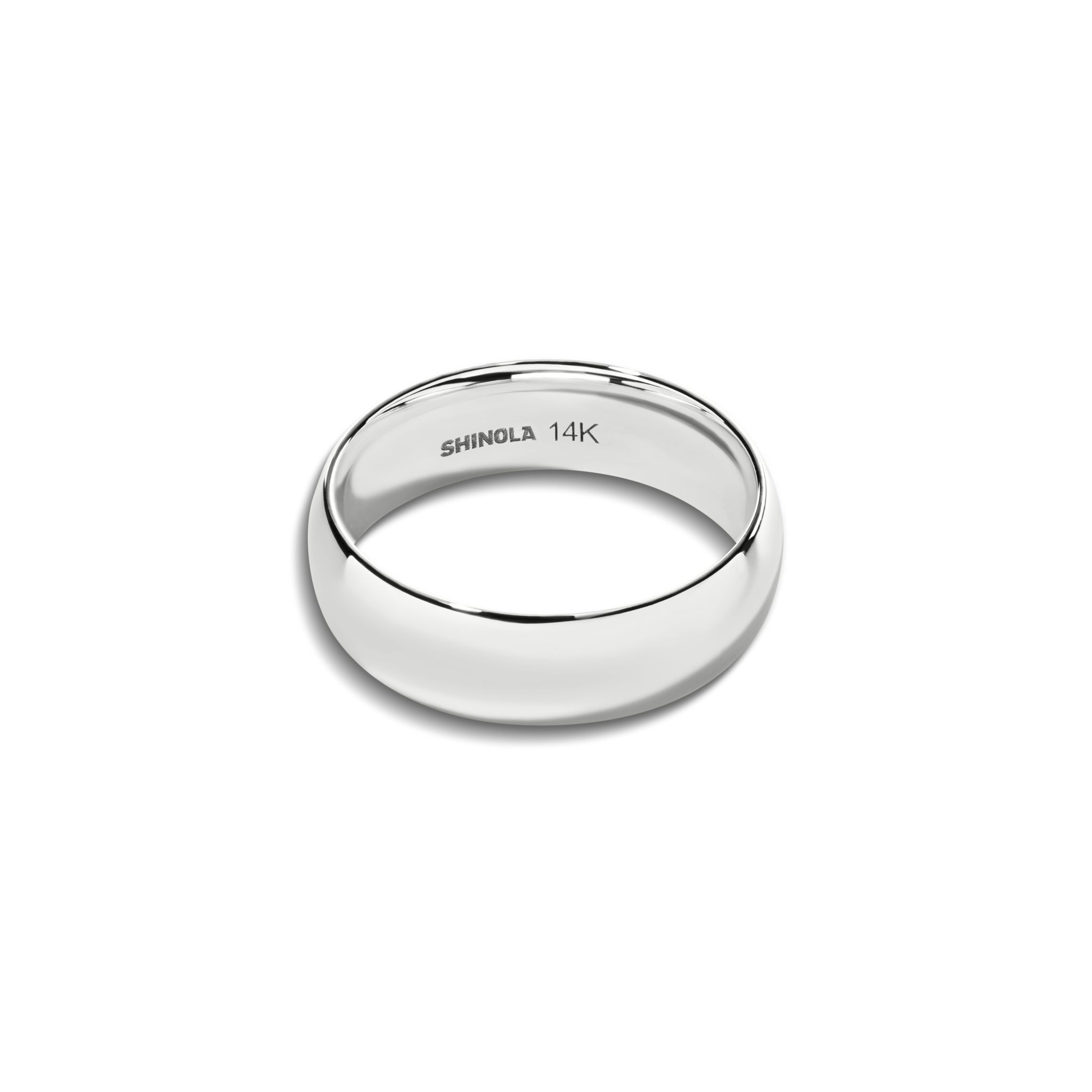 6mm Round White Gold Band