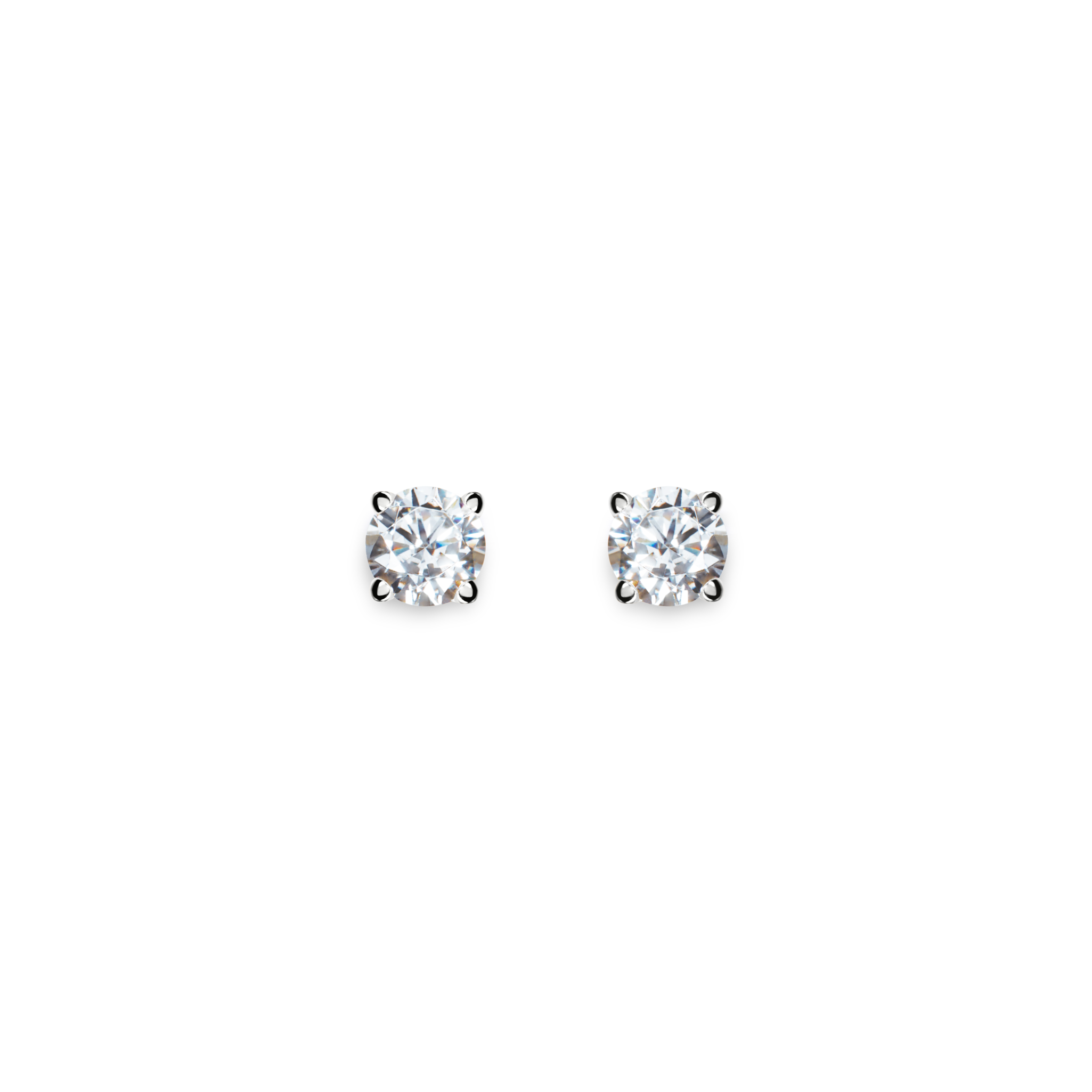 1/2 Carat Round Diamond Studs - White Gold - Image 4