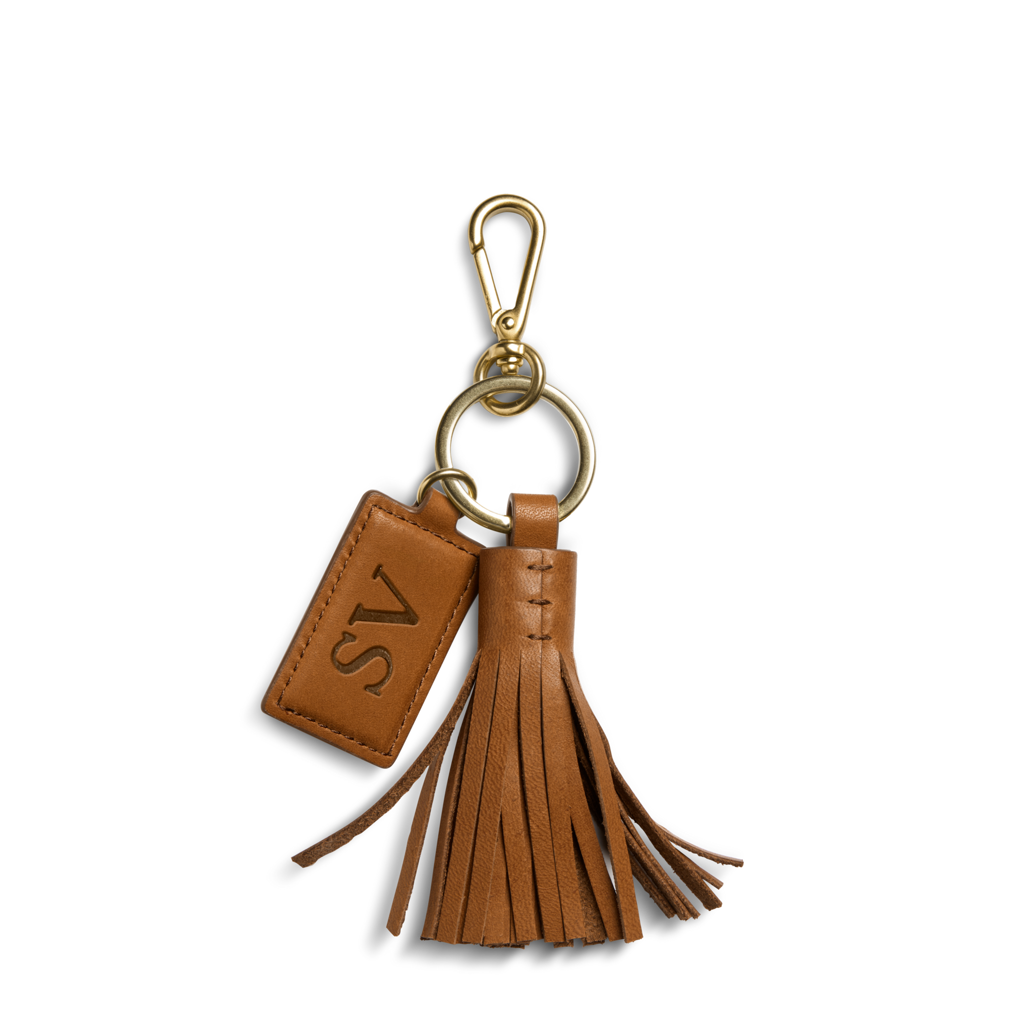 Leather Tassel Keychain - Tan - Image 3