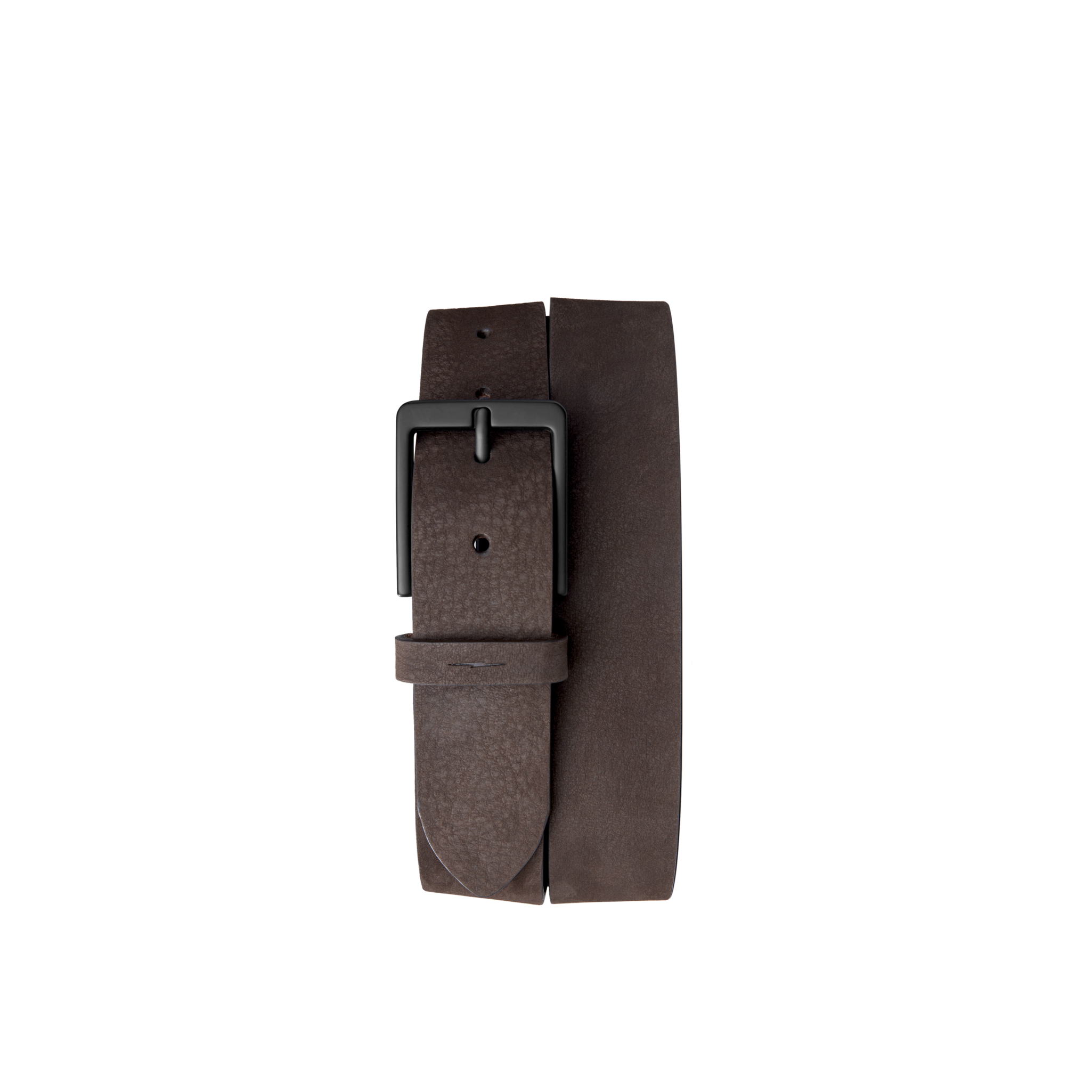 1 1/2 Lightning Bolt Keeper Belt Nubuck - Dark Brown - Image 2