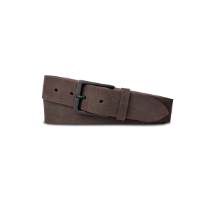 1 1/2 Lightning Bolt Keeper Belt Nubuck - Dark Brown