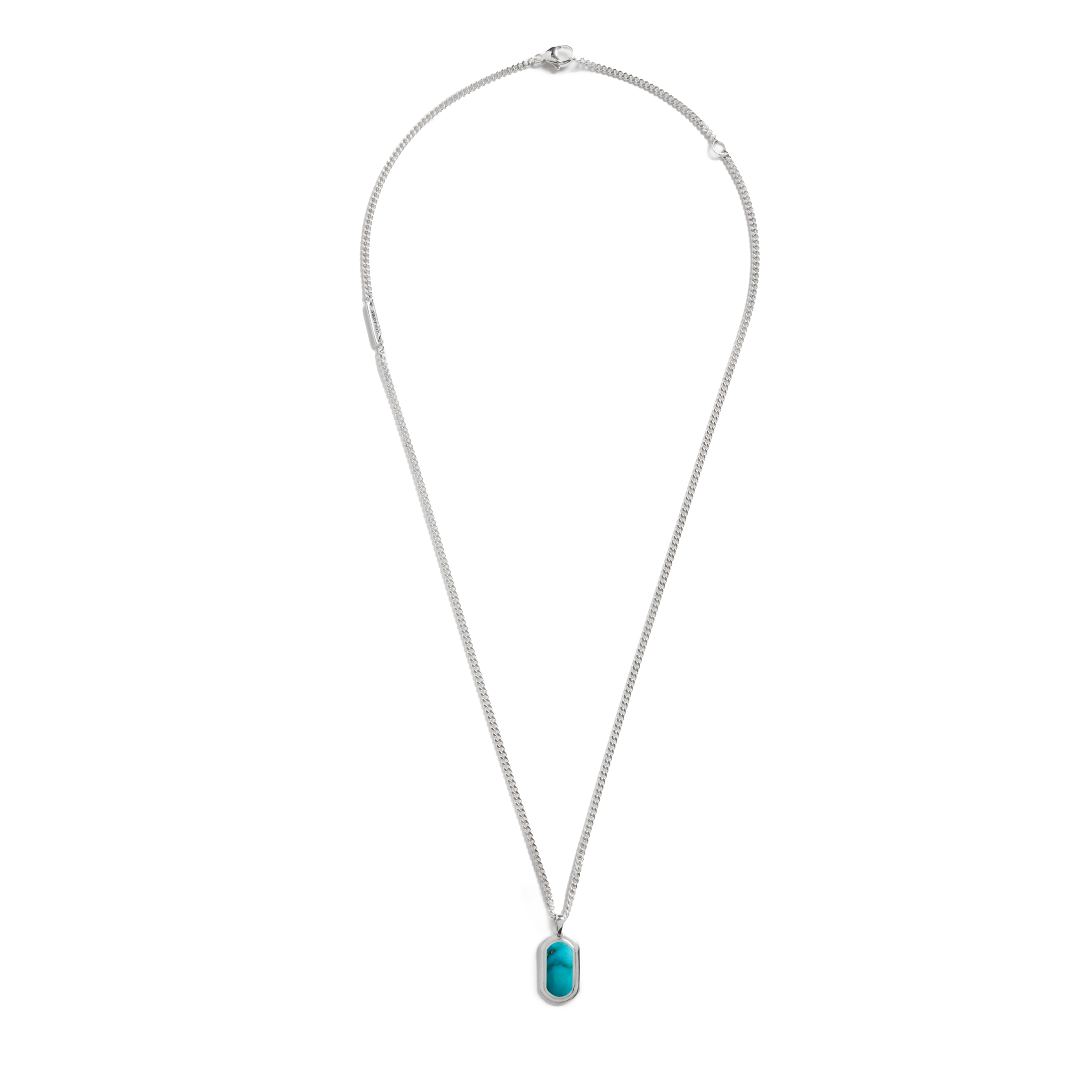 21mm Turquoise Inlay Tag Necklace - Image 2