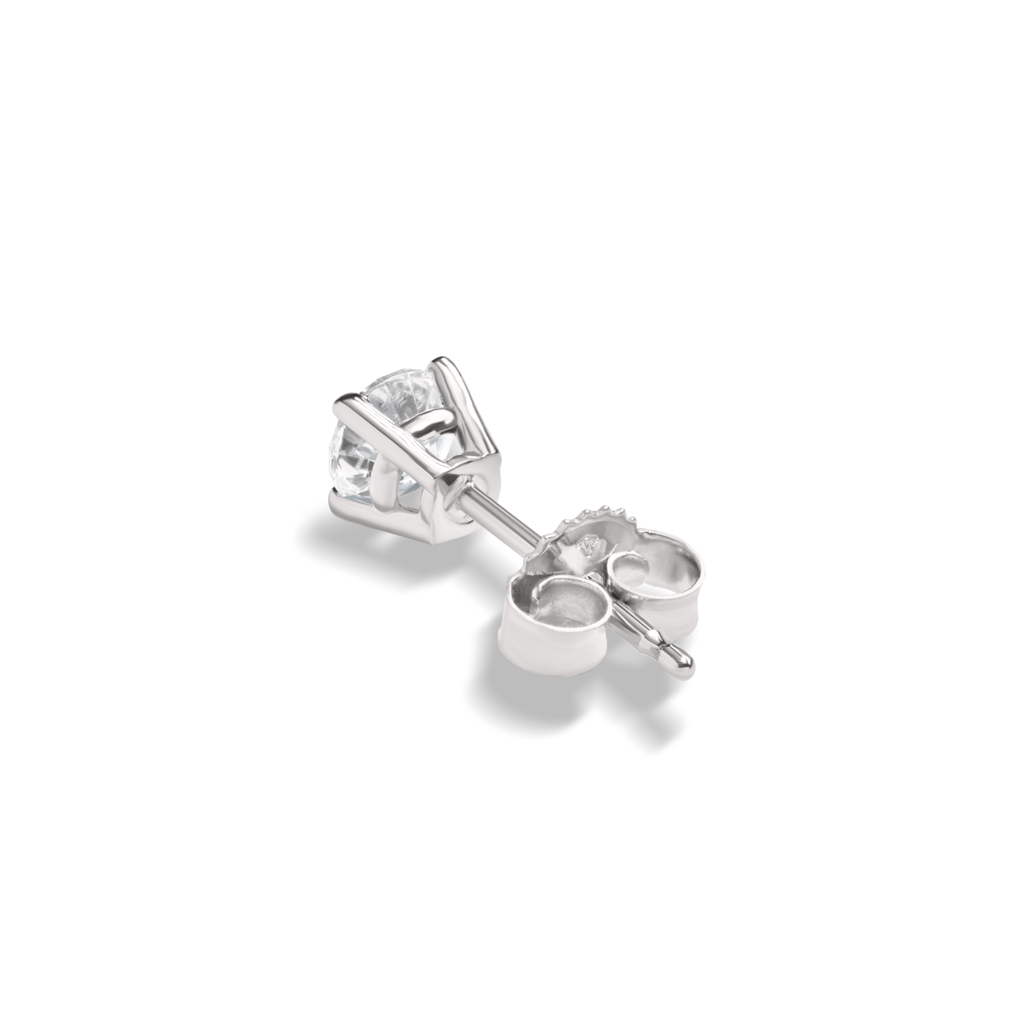1/2 Carat Round Diamond Studs - White Gold - Image 5