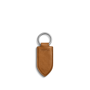 Leather Monogram Key Fob - Tan