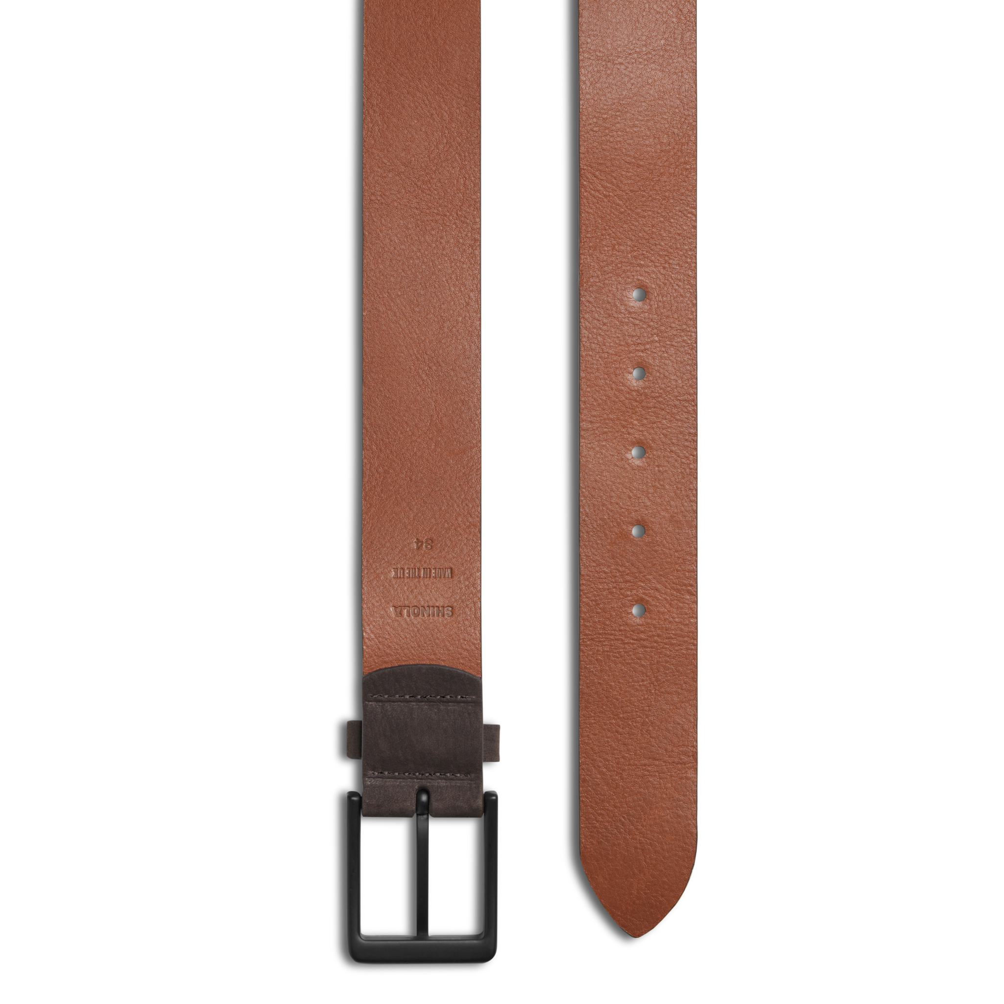 1 1/2 Lightning Bolt Keeper Belt Nubuck - Dark Brown - Image 3