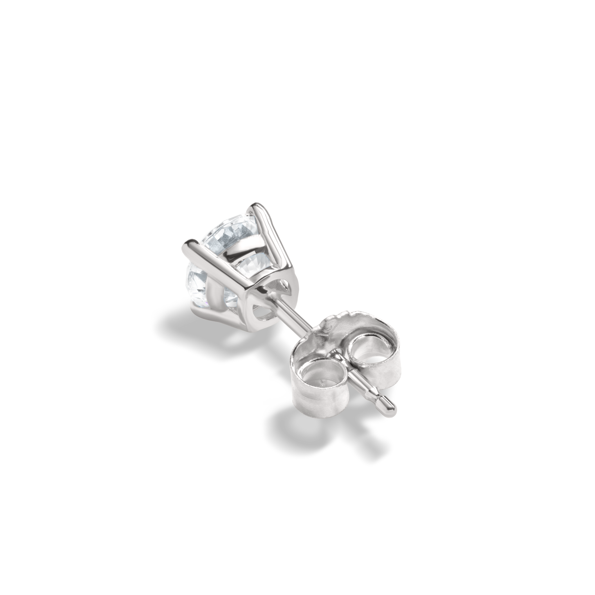 1 Carat Round Diamond Studs - White Gold - Image 4