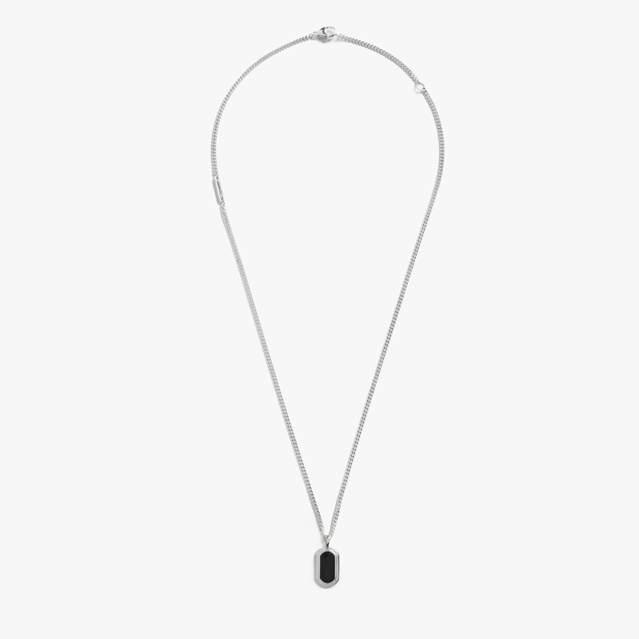 21mm Onyx Tag Necklace - Sterling Silver - Image 3