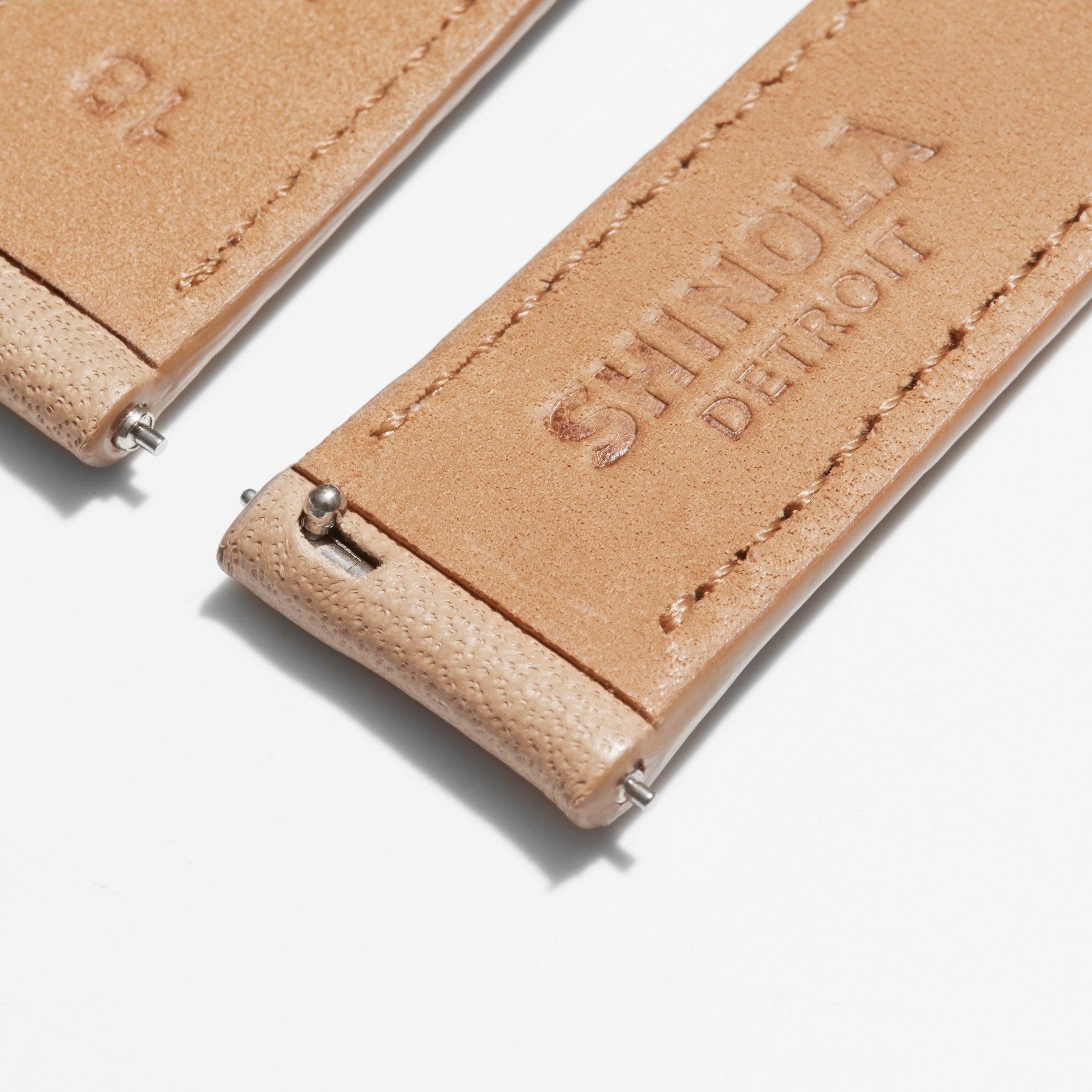 18mm Natural Leather Watch Strap - Natural - Image 3