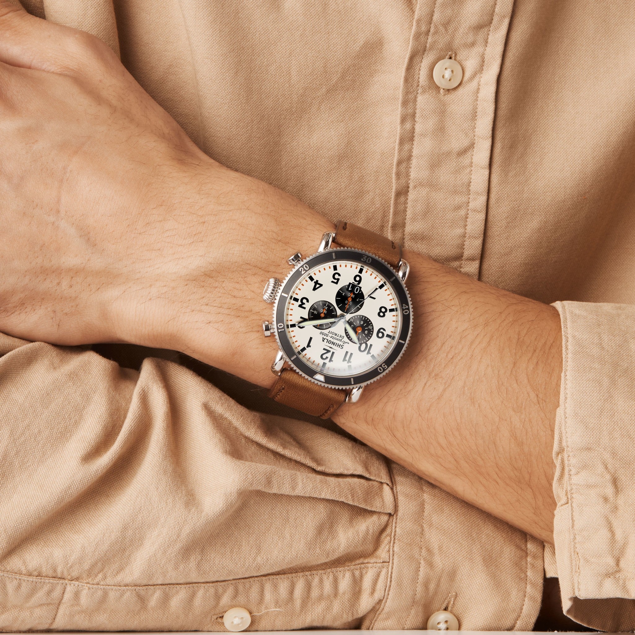 Runwell Sport Chronograph Watch - Ivory - Image 2