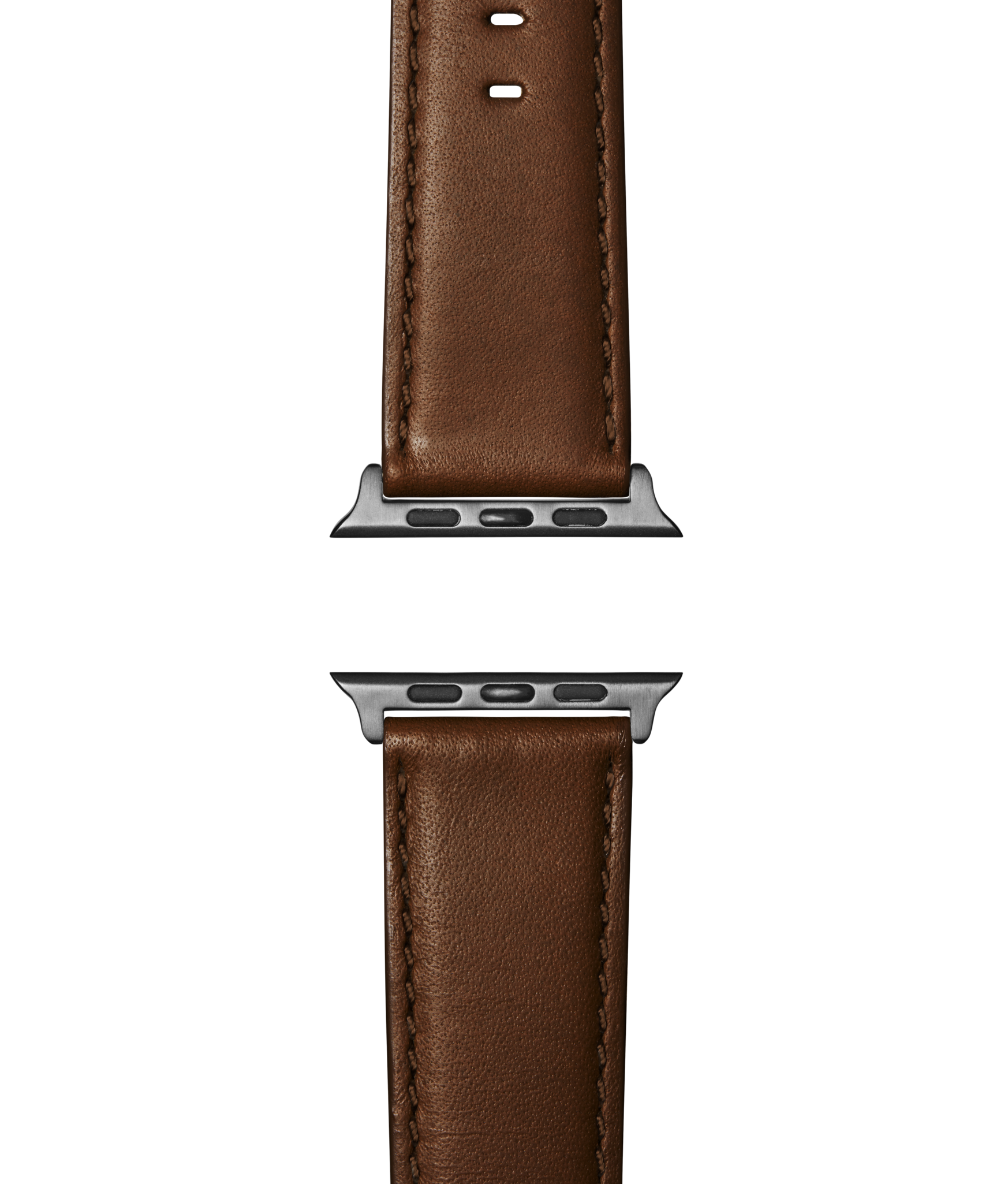 20mm Dark Nut Brown Leather Apple Watch Strap - Dark Nut Brown - Image 2