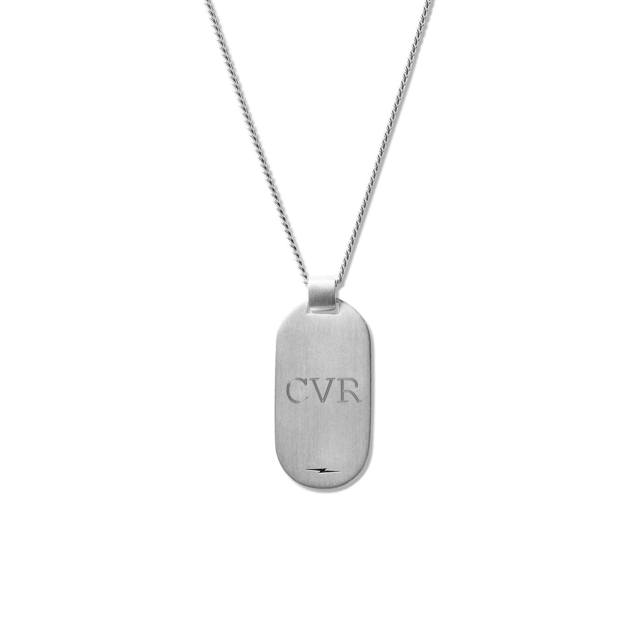 Tag Curb Chain Necklace - Sterling Silver - Image 3