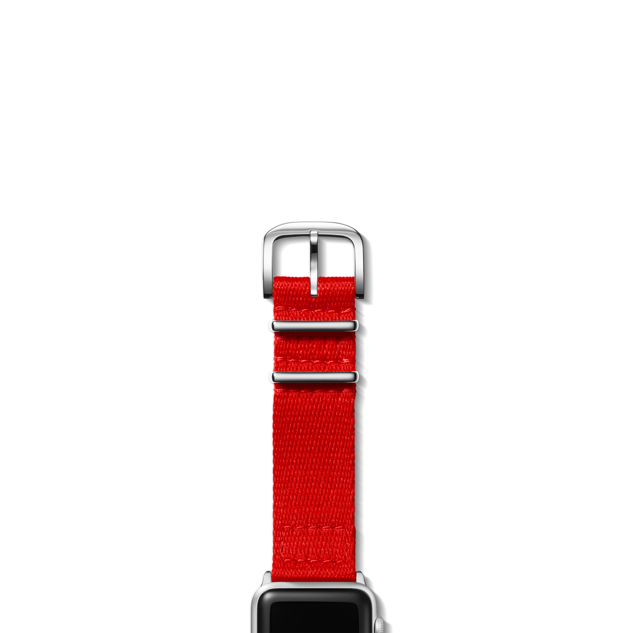24mm Red Split Nylon Apple Watch Strap - Red - Image 6