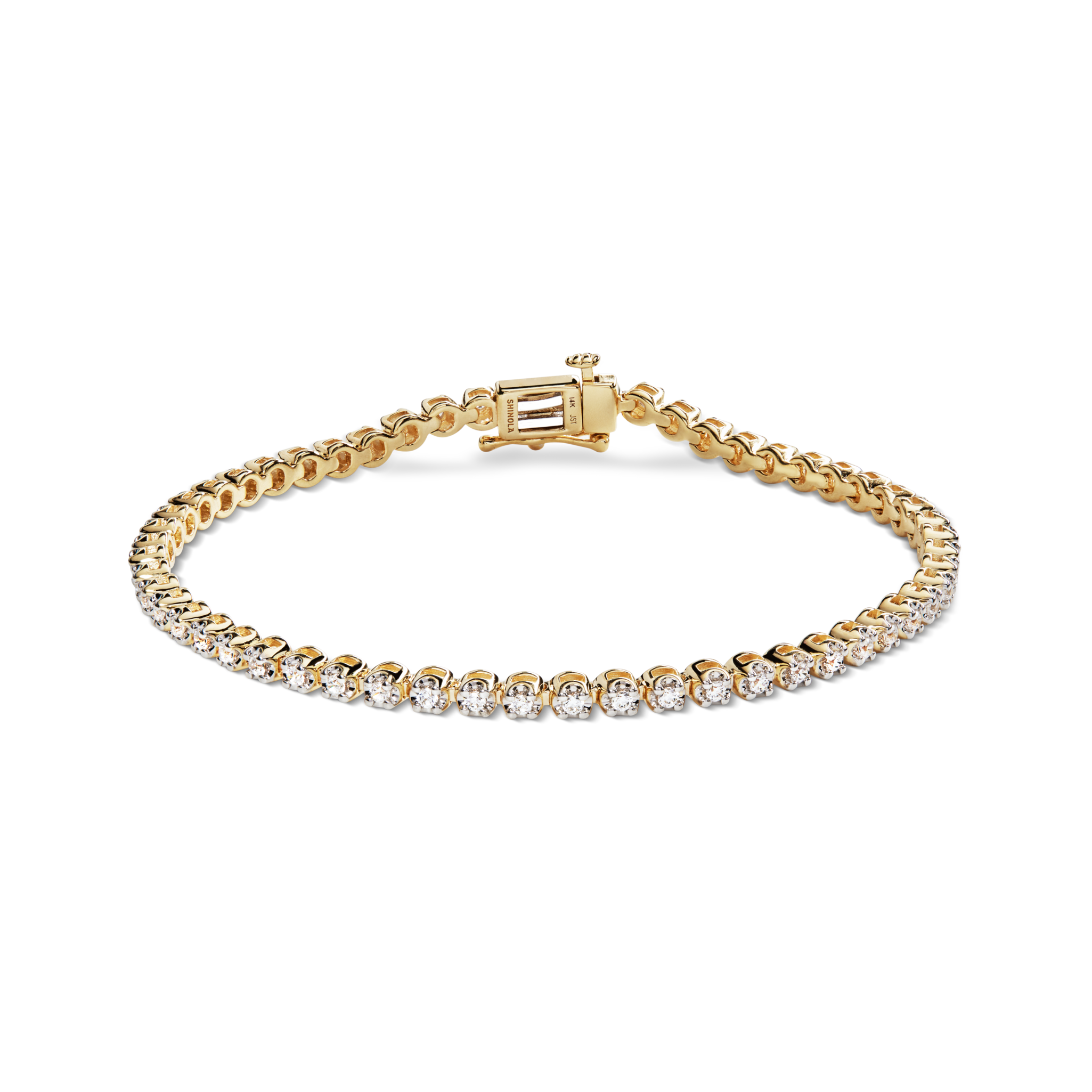 1 Carat 7 Diamond Tennis Bracelet - Yellow Gold