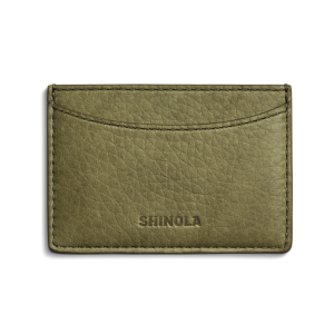 Leather 3 Pocket Card Case - Olive