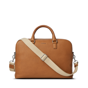 Double Zip Briefcase - Tan
