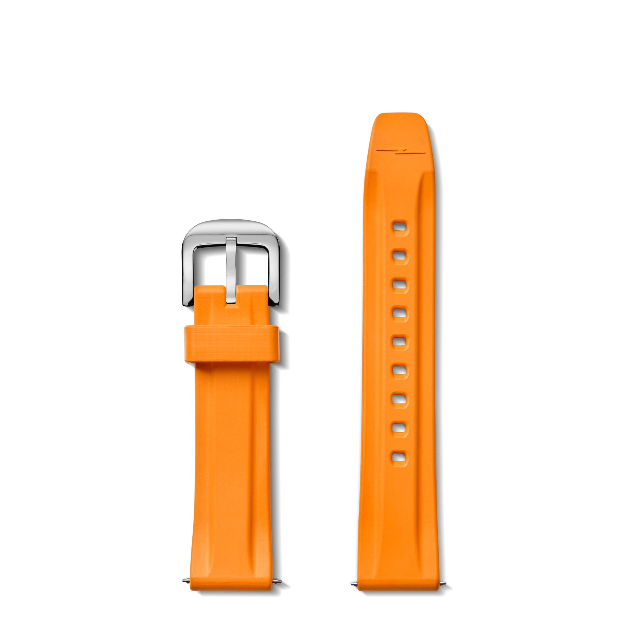 20mm Orange Rubber Watch Strap - Orange