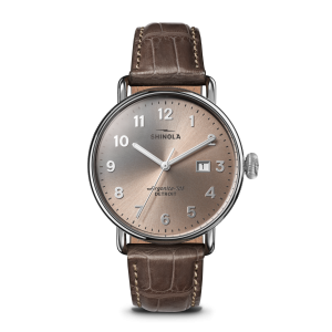 Canfield Watch - Gray Brown Alligator Strap