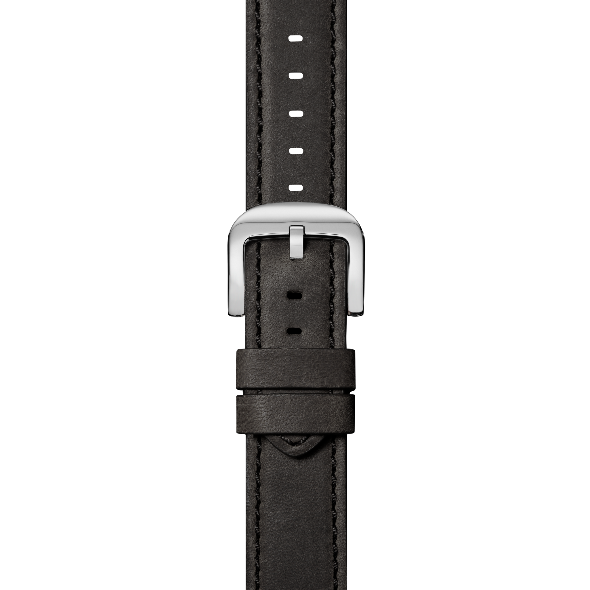 20mm Grizzly Black Leather Watch Strap - Grizzly Black