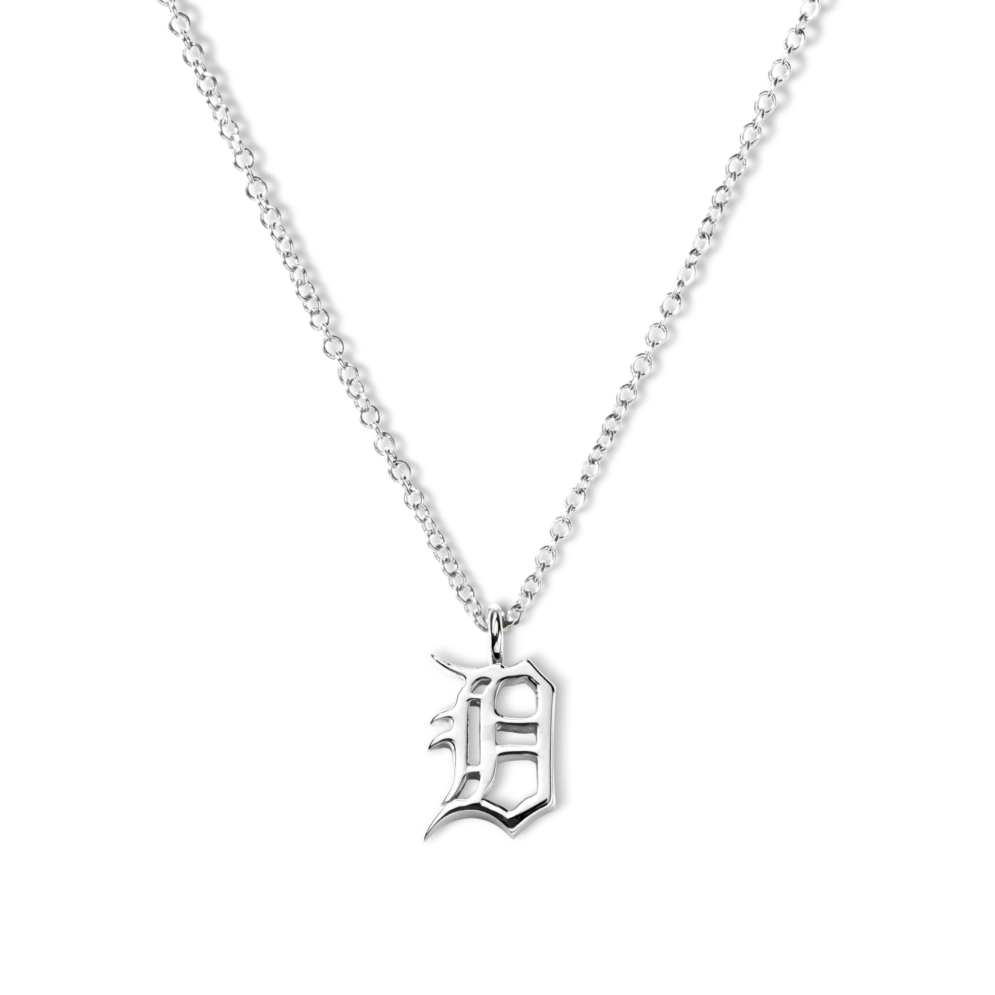 Detroit D Charm Necklace - Sterling Silver
