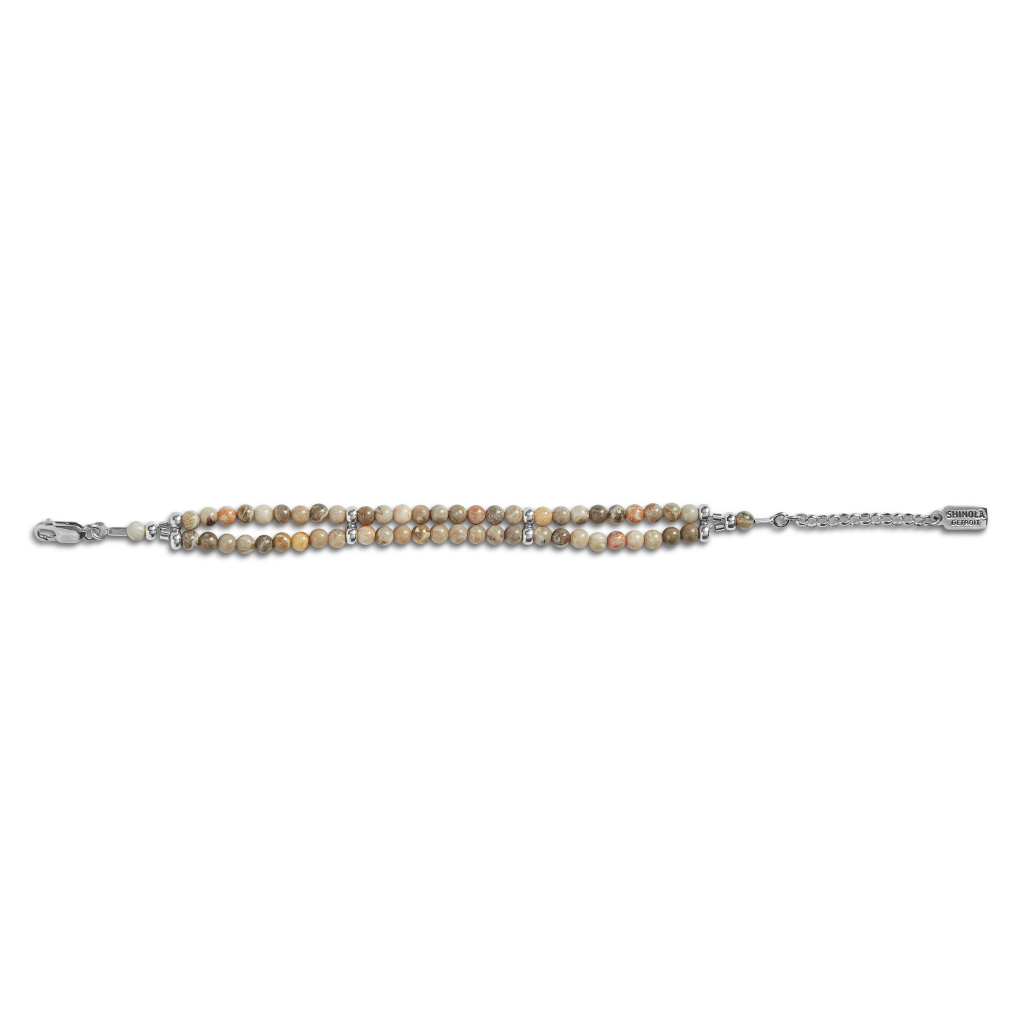 Double Row Petoskey Beaded Bracelet - Sterling Silver - Image 2