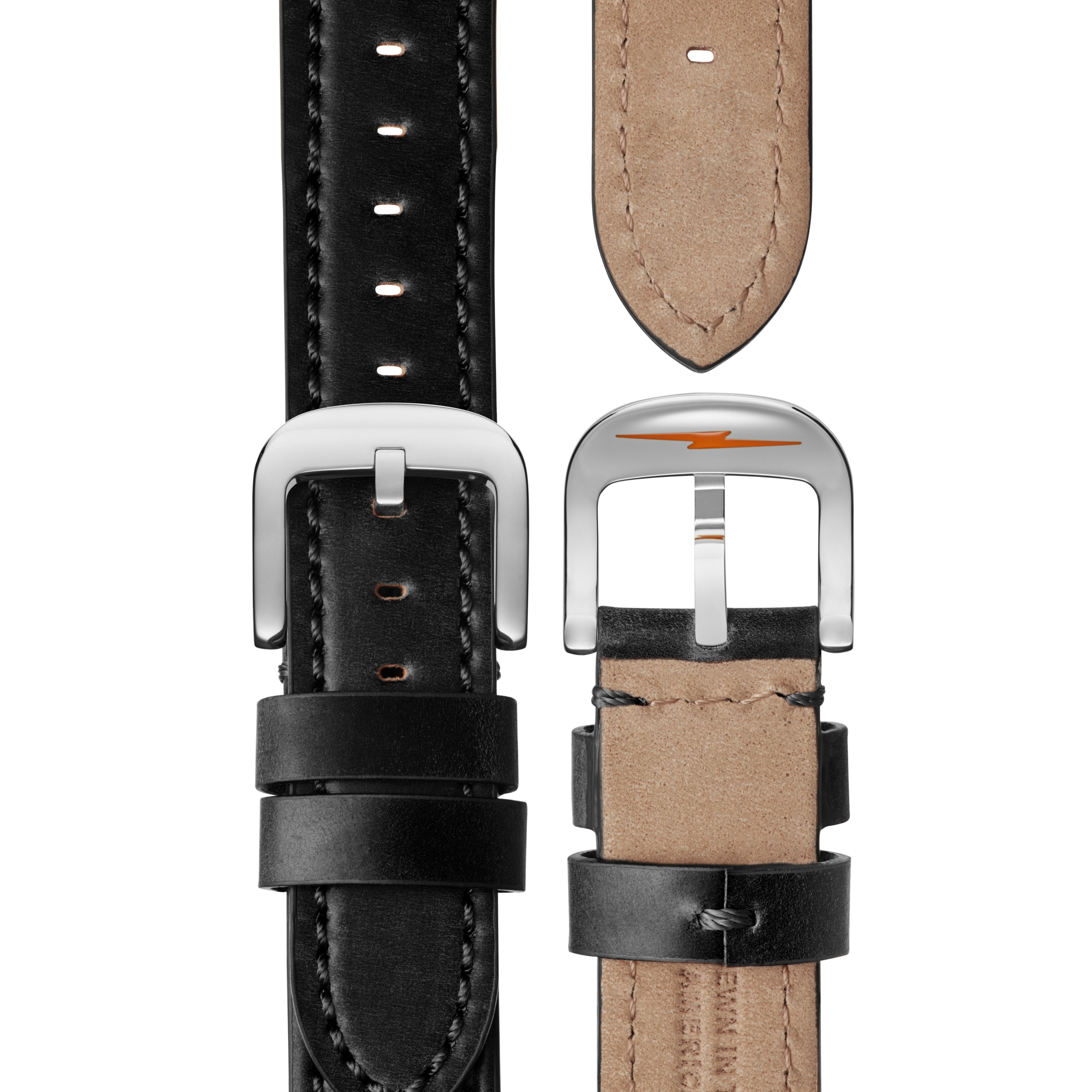 Bedrock Chronograph Watch - Black Leather Strap - Image 3