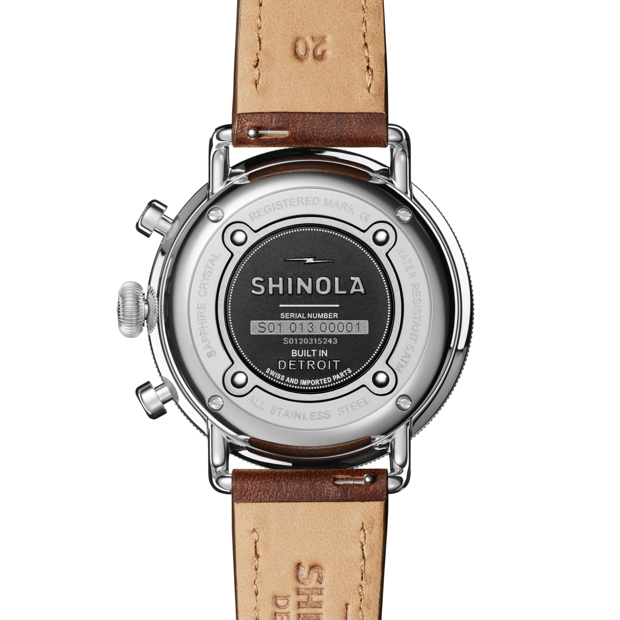 Canfield Chronograph Watch - Cattail Leather Strap - Image 3