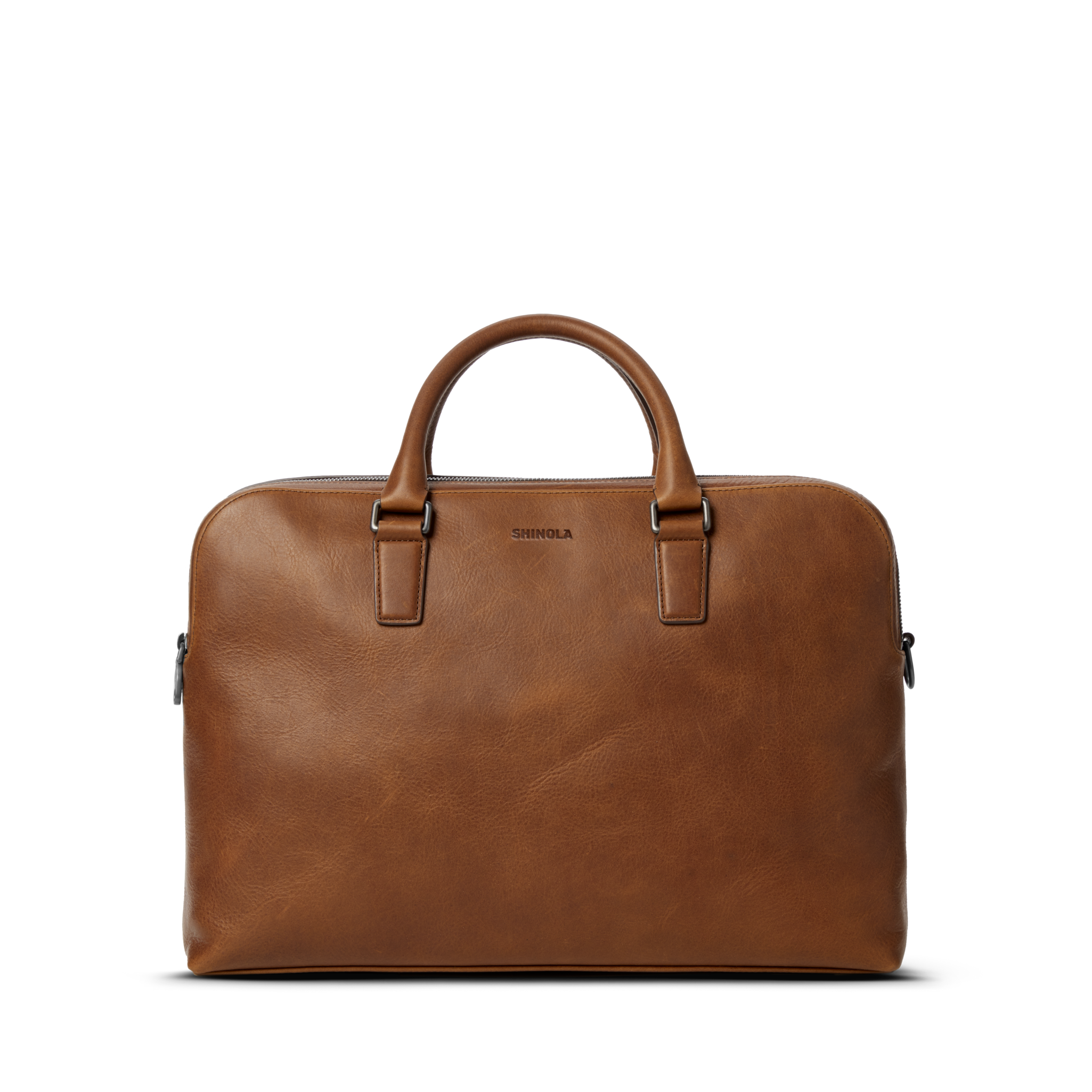 Double Zip Briefcase - Medium Brown - Image 5