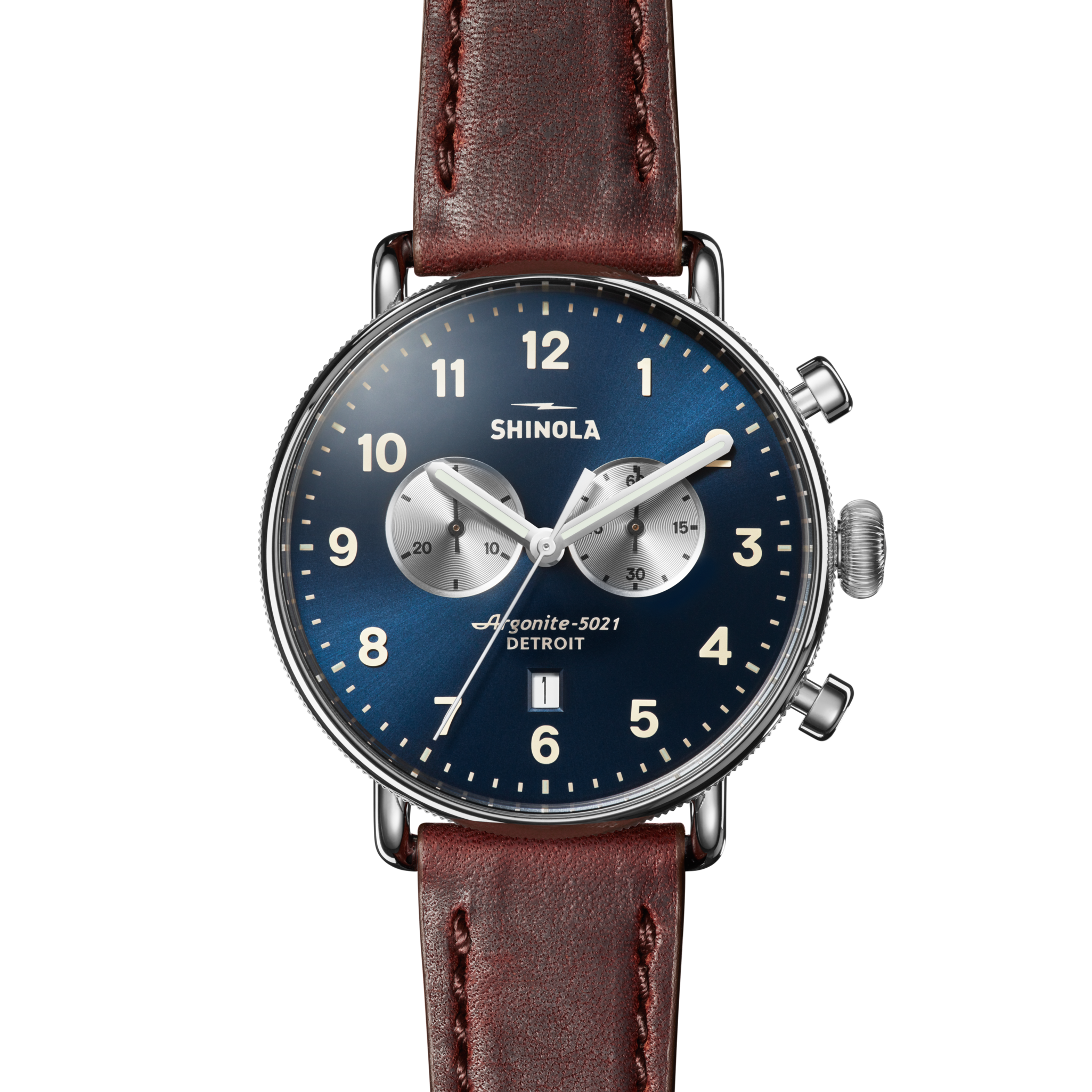 Canfield Chronograph Watch - Cattail Leather Strap - Image 6