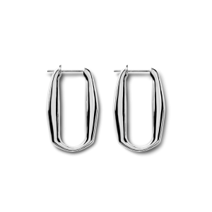Signature Link Hoop Earrings - Sterling Silver