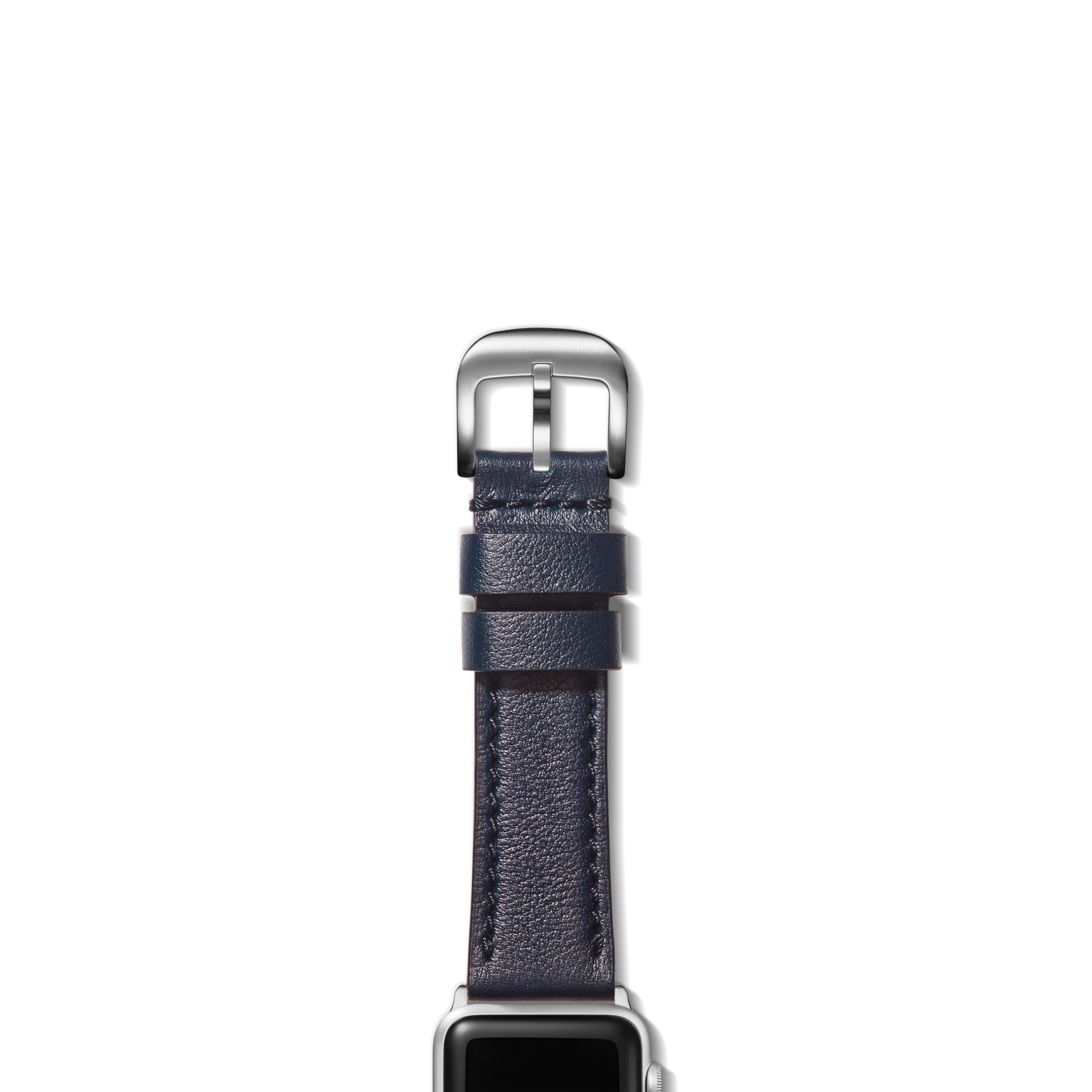 20mm Navy Leather Apple Watch Strap - Navy - Image 2